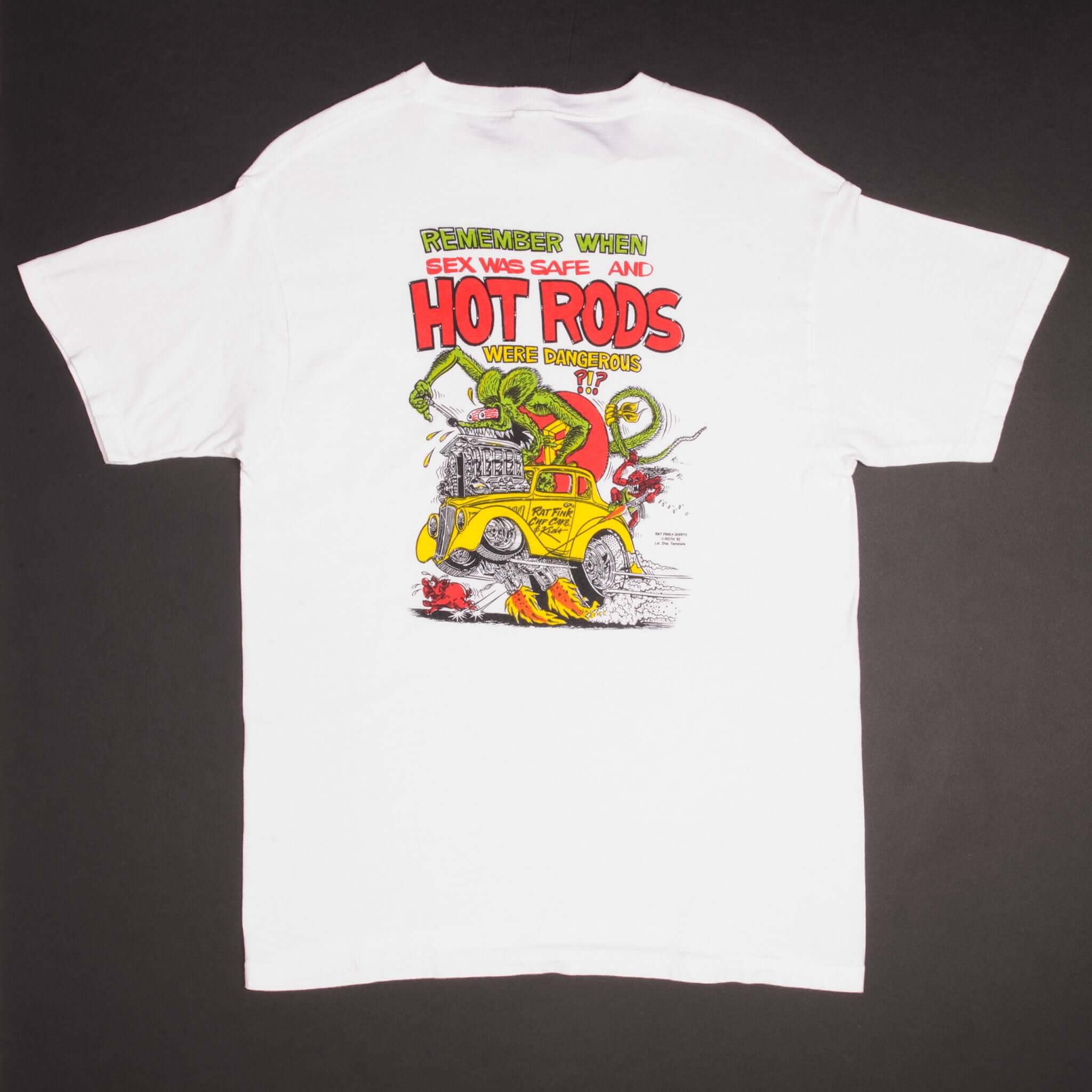 Vintage Rat Fink Remember When Sex Was Safe And Hot Rods Were Dangerous Tee Shirt 1984 copyright, But Shirt Is 1990s Size Large