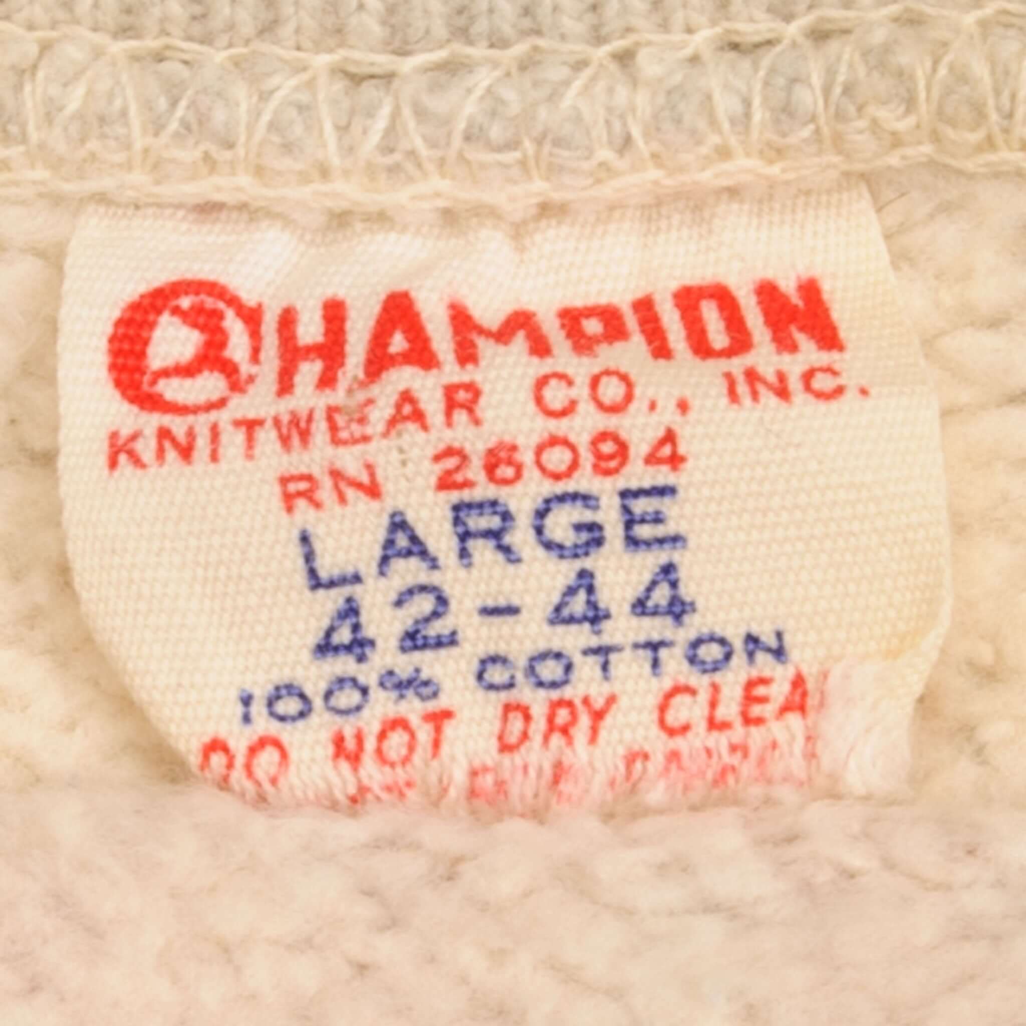 VINTAGE CHAMPION SWEATSHIRT MID 1960'S SIZE LARGE MADE IN USA