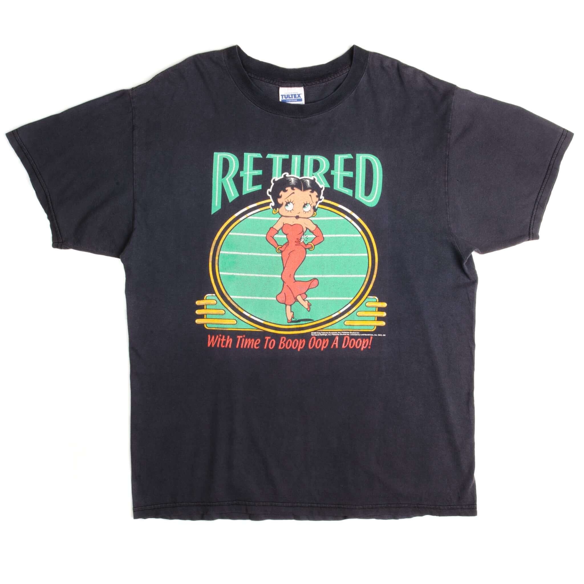 Vintage Betty Boop Tee Shirt 1989 Size Large.  RETIRED With Time To Boot Pop A Doop ! Blue