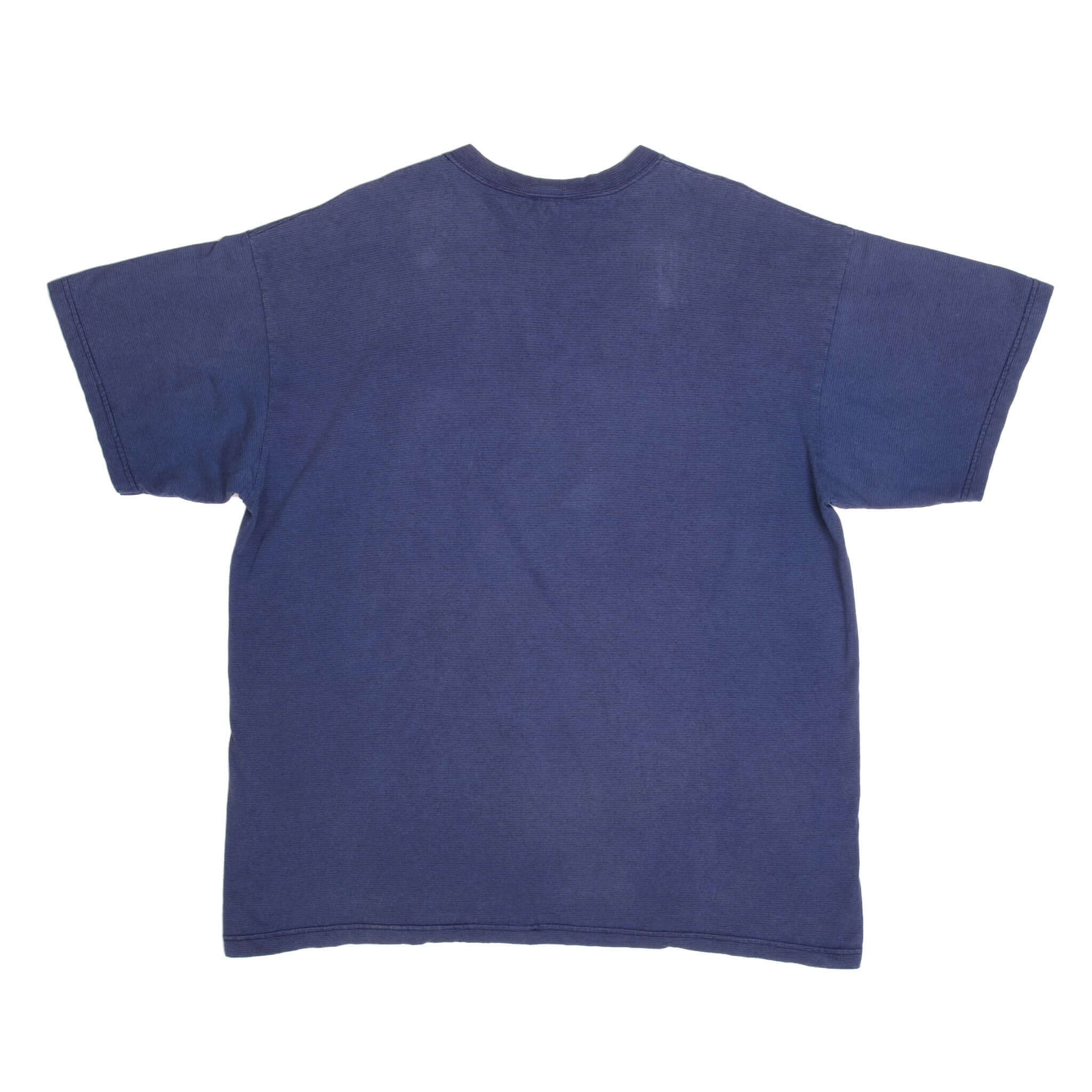 Vintage Nike Small Swoosh Embroidered Blue Striped Tee Shirt Late 1990s Size XL Made In USA