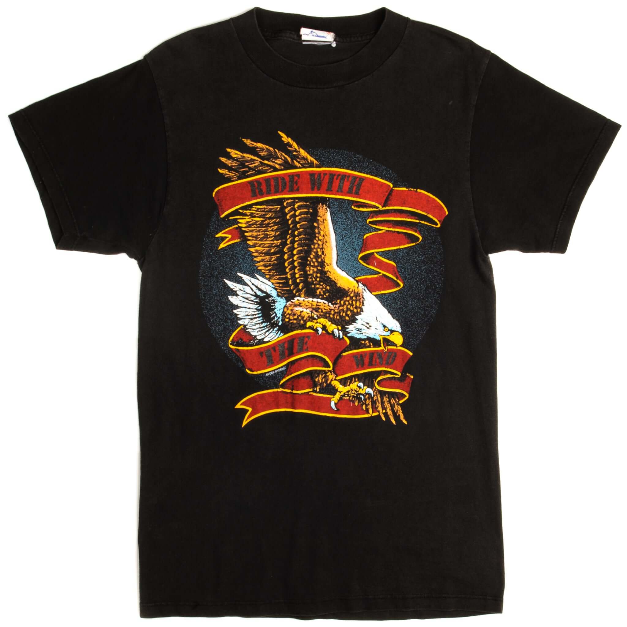 Vintage Ride With The Wind Biketoberfest Daytona Beach Tee Shirt 1997 Size Small Made In USA. BLACK