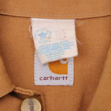 Vintage Carhartt Sherpa Lined Sandstone Denim Jacket 1990S Size Large Made In Usa
