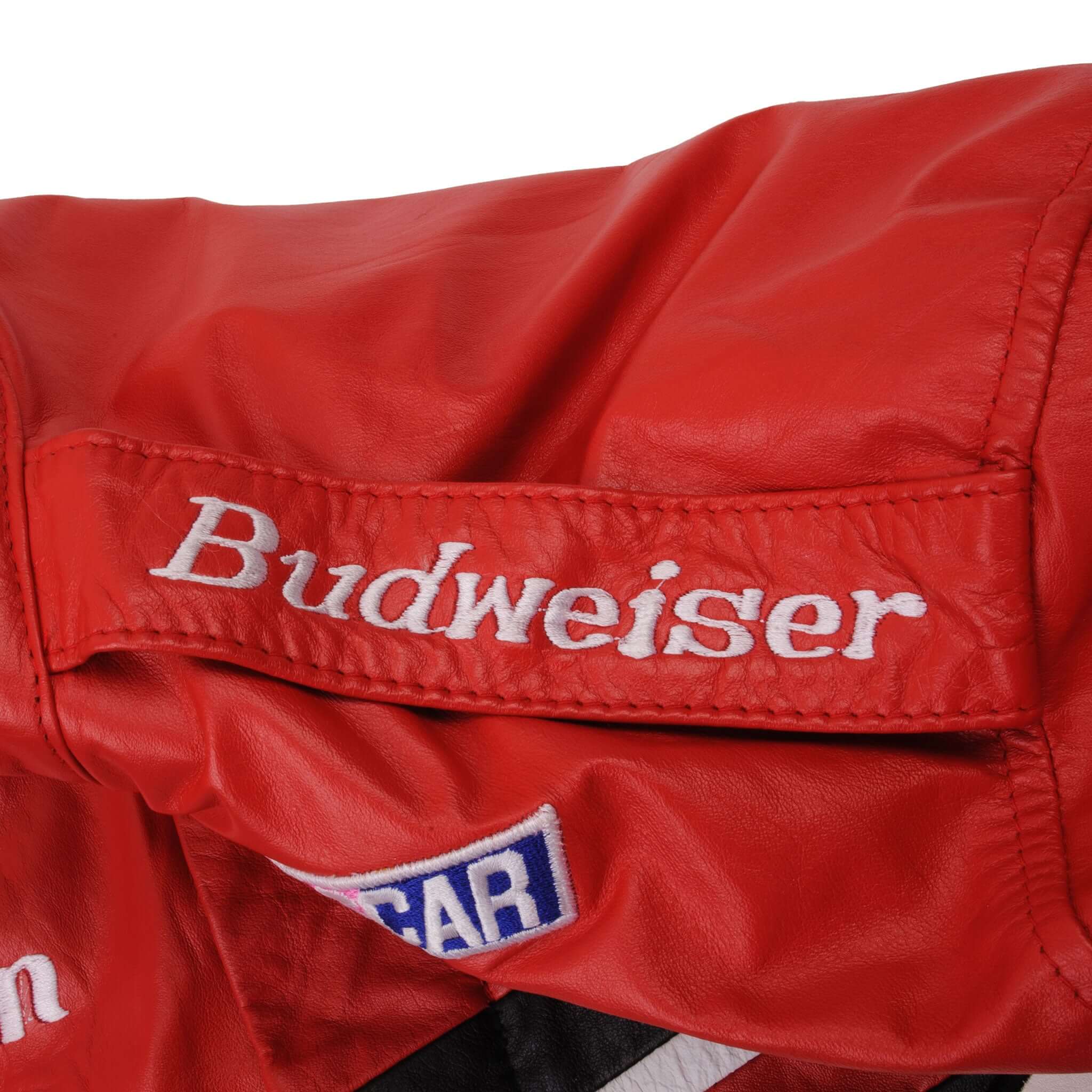 Vintage Nascar Dale Earnhardt Jr Bud Leather Jacket 1990S Size Medium