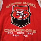 Vintage NFL San Francisco 49Ers Super Bowl Champion 1994, 1989, 1988, 1984, 1981 Jacket Size Large