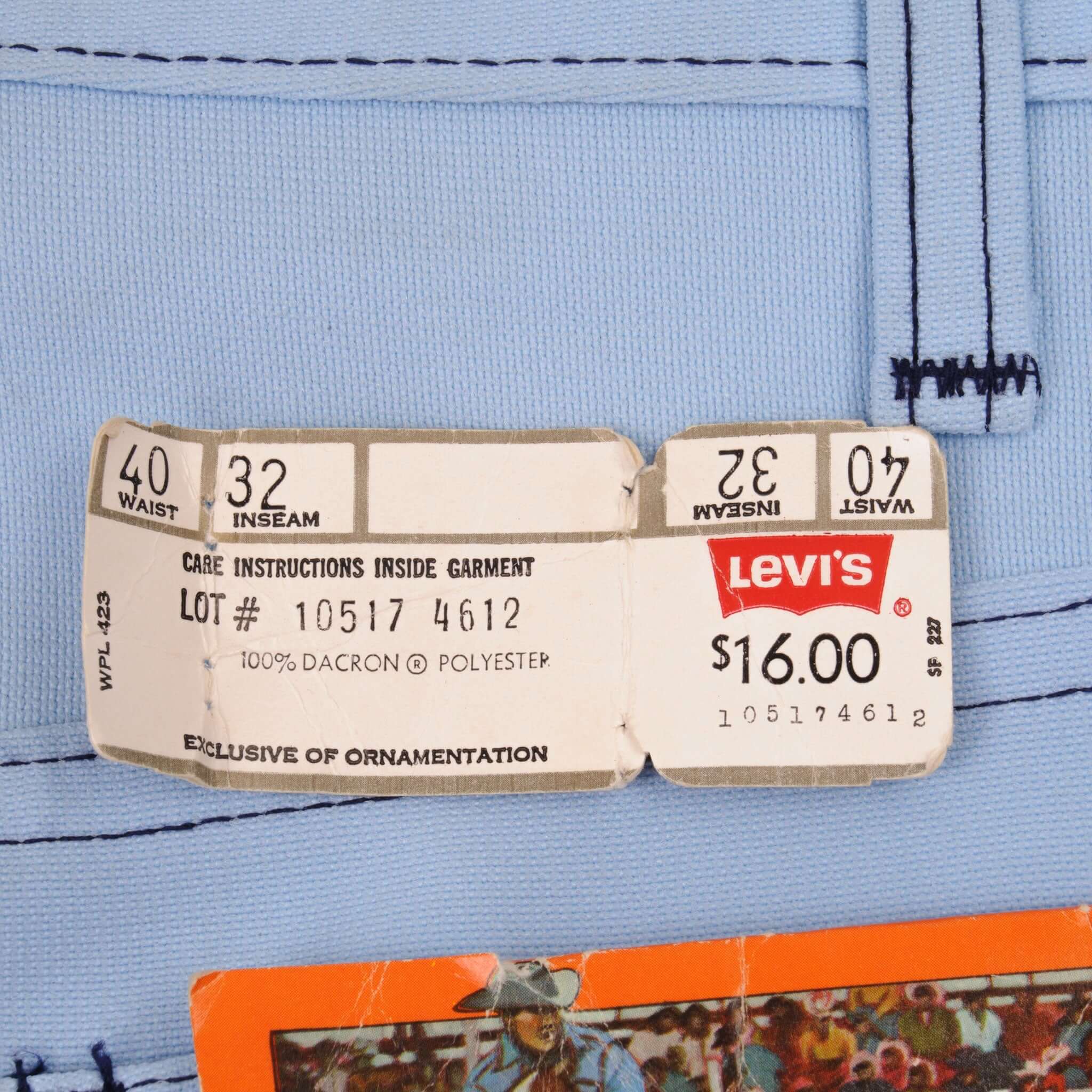 Vintage Levis Saddleman Knit Jeans Size 40X32 W40 L32 Made In Usa Deadstock Size on Tag 40X32 Back Button #520