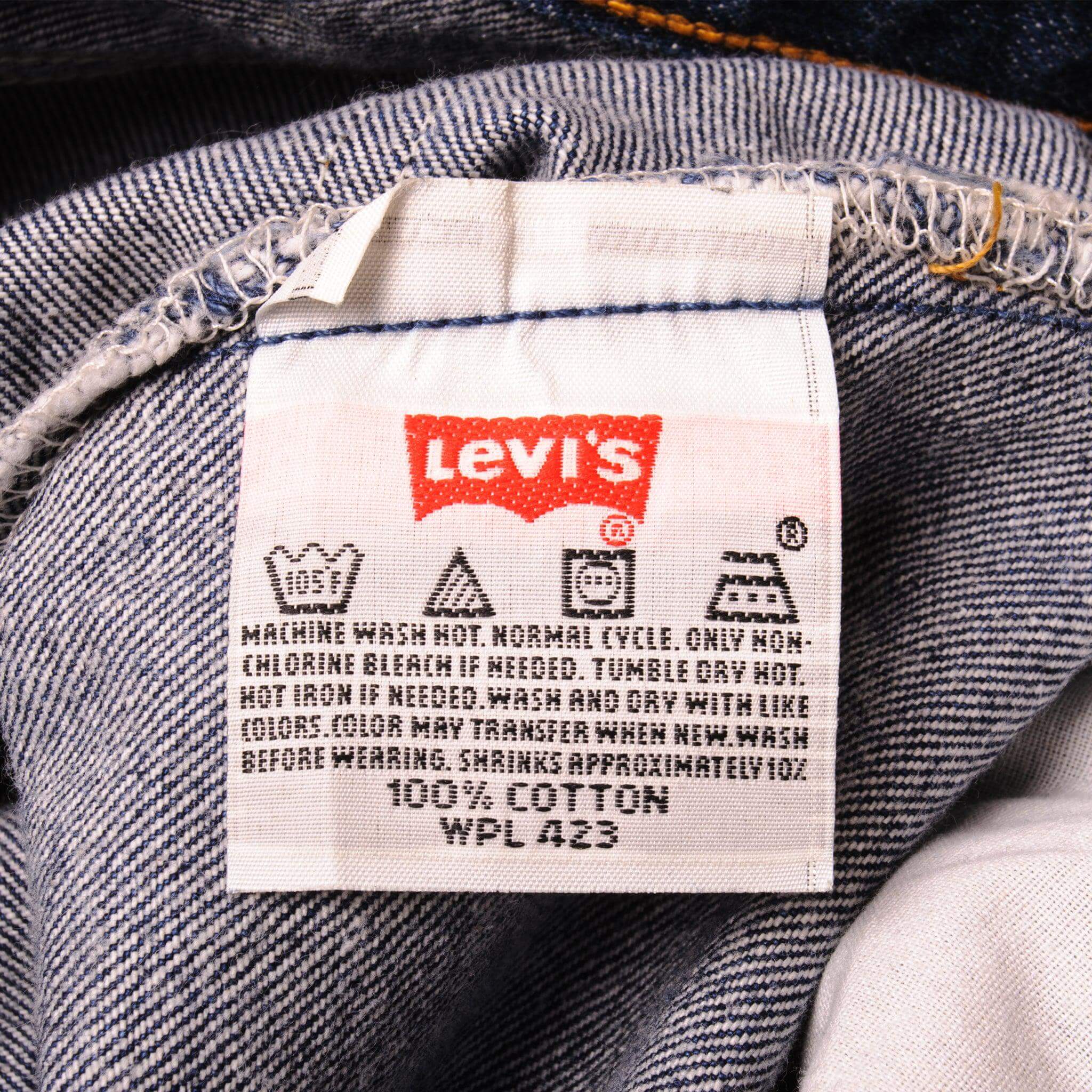 VINTAGE LEVIS 501 JEANS INDIGO 1990s SIZE W33 L31 MADE IN USA
