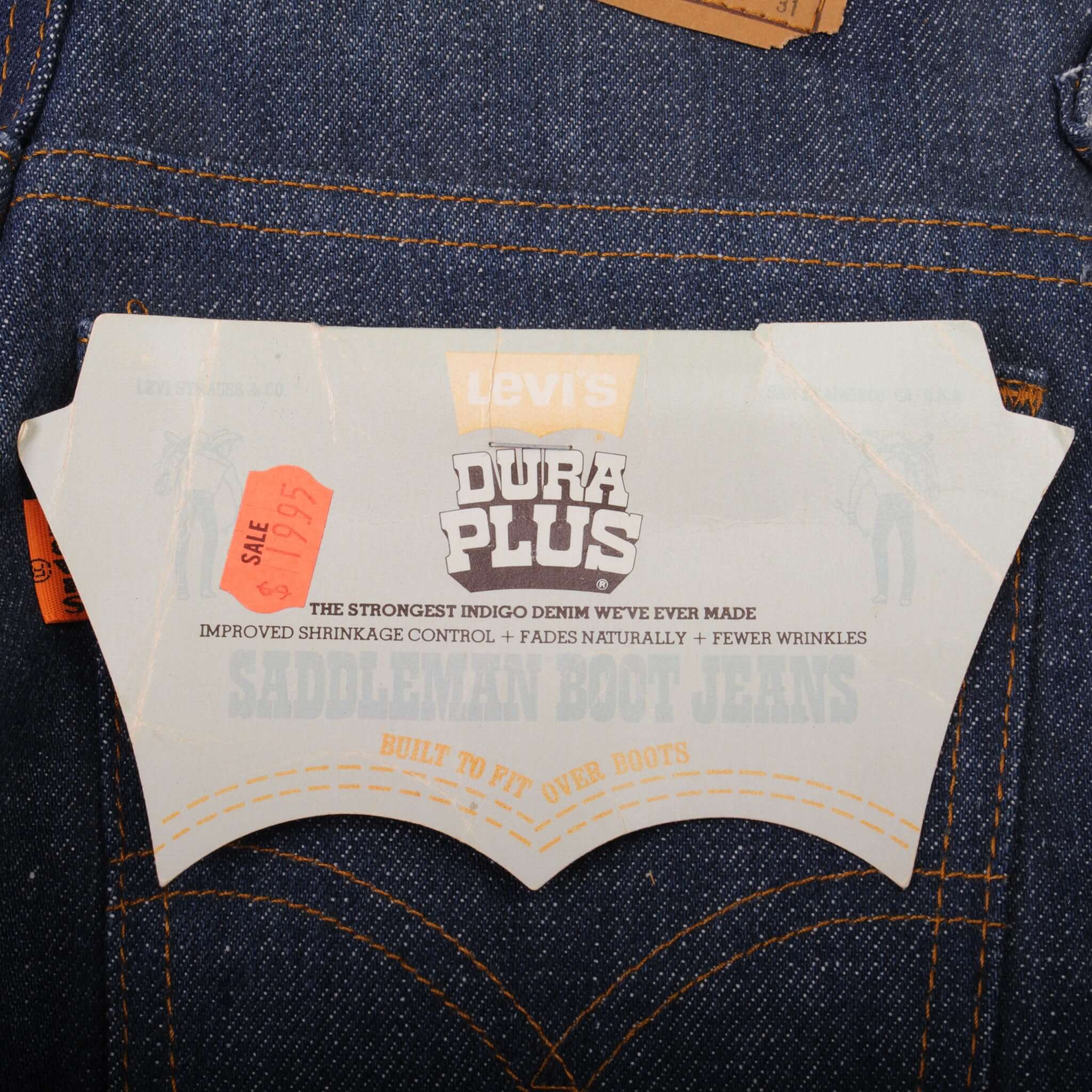 VINTAGE LEVIS 716 ORANGE TAB JEANS 1977 SIZE 25X31 MADE IN USA DEADSTOCK