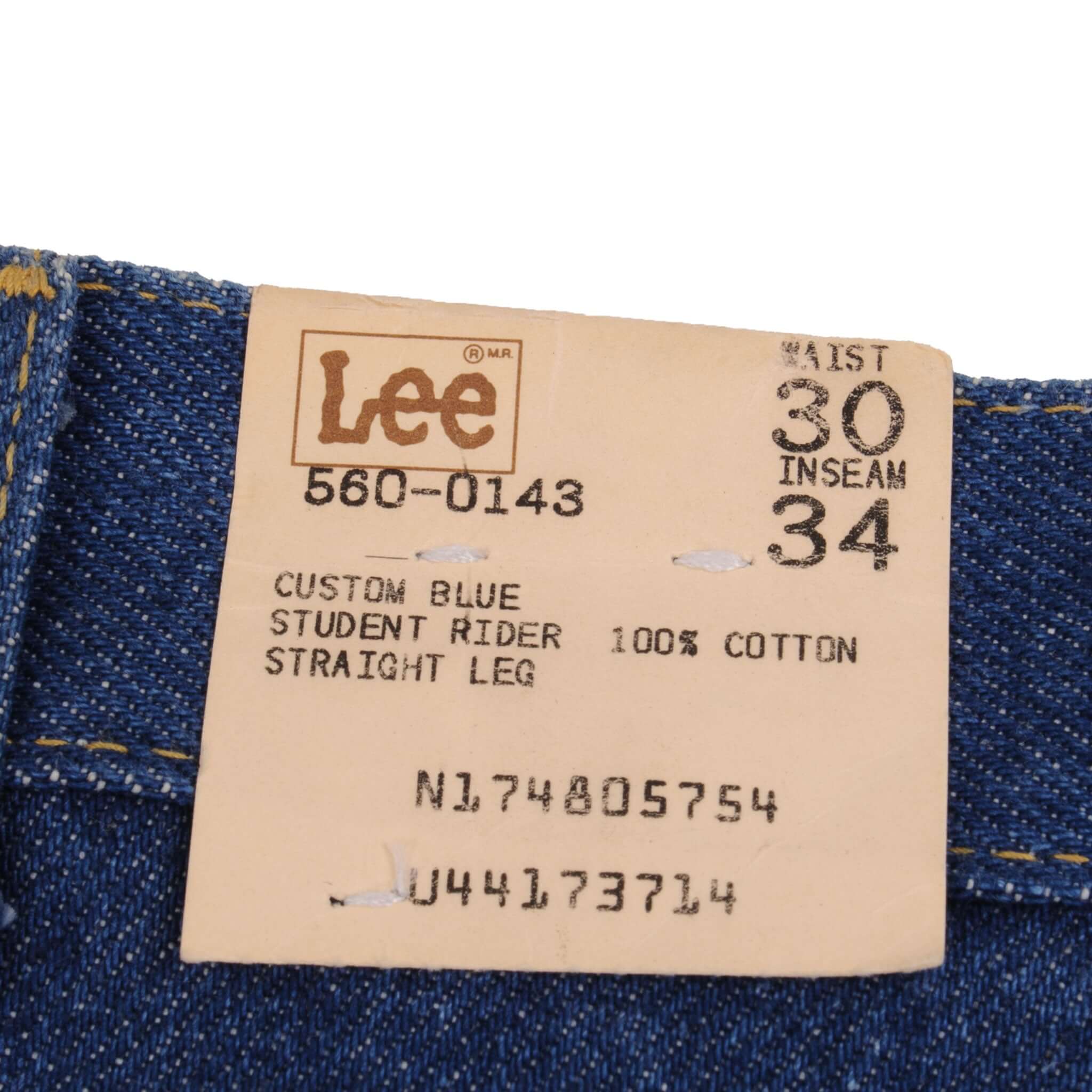 Vintage Lee Riders Straight Leg Jeans Size 30X34 W30 L34 Made In Usa Deadstock Size on Tag 30X34