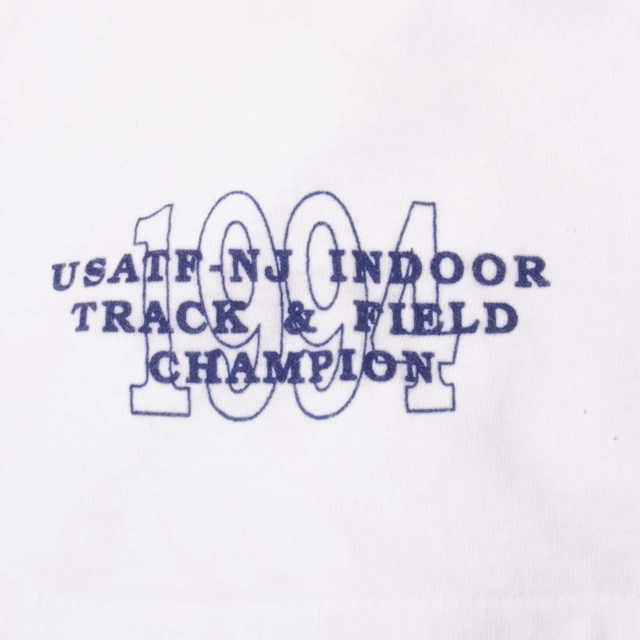 Vintage Nike USA SATF-NJ Indoor Track & Field 1994 Champion Tee Shirt Size XL Made In USA With Single Stitch Sleeves
