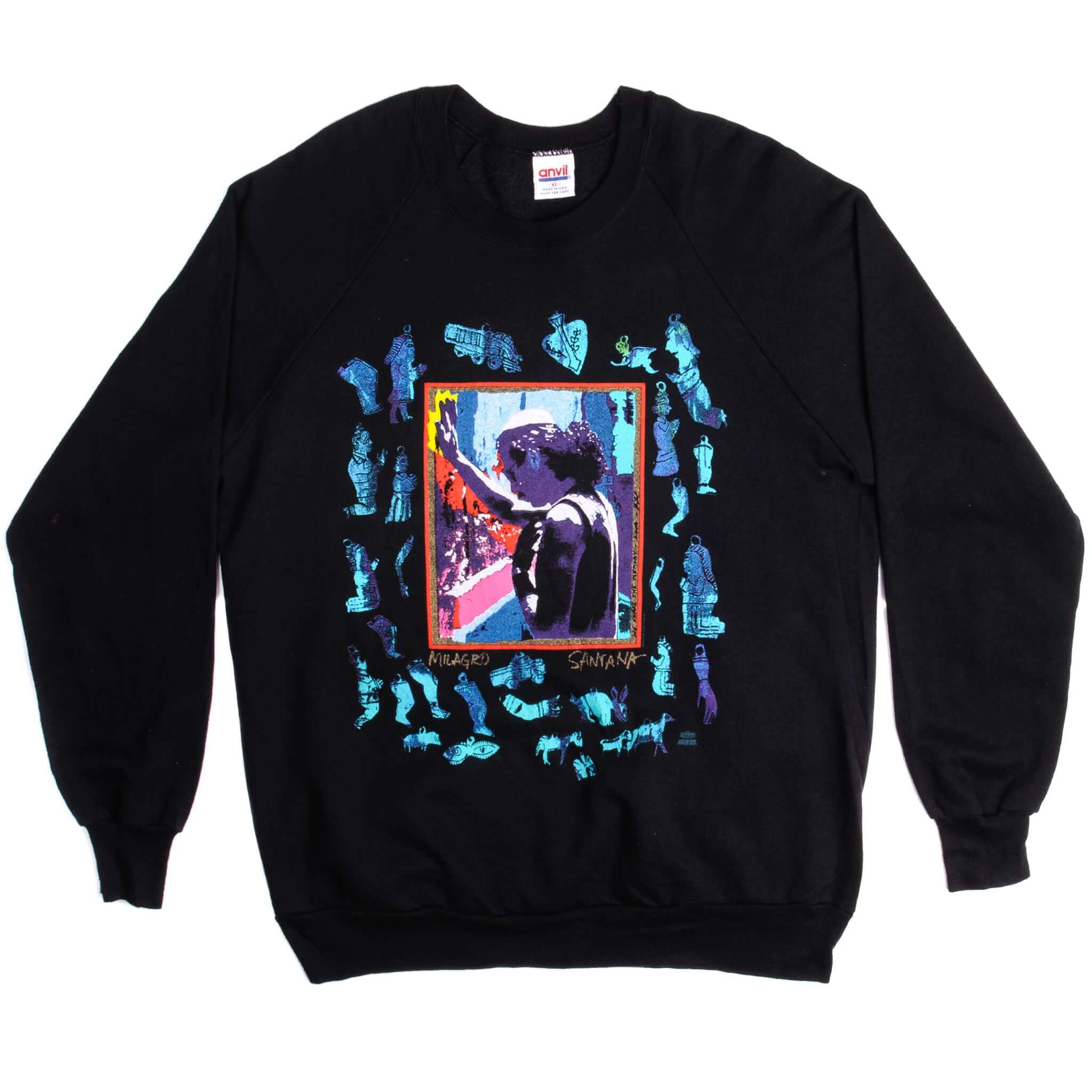 Vintage Santana Album Milagro Sweatshirt Size Large Made In USA.