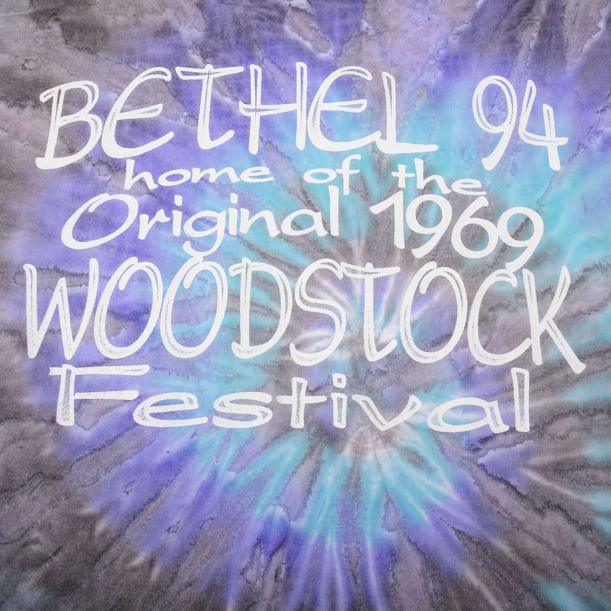 Vintage Tie-Dye Are You Experienced Bethel Woodstock 1994 Tee Shirt Size XL Made In USA With Single Stitch Sleeves