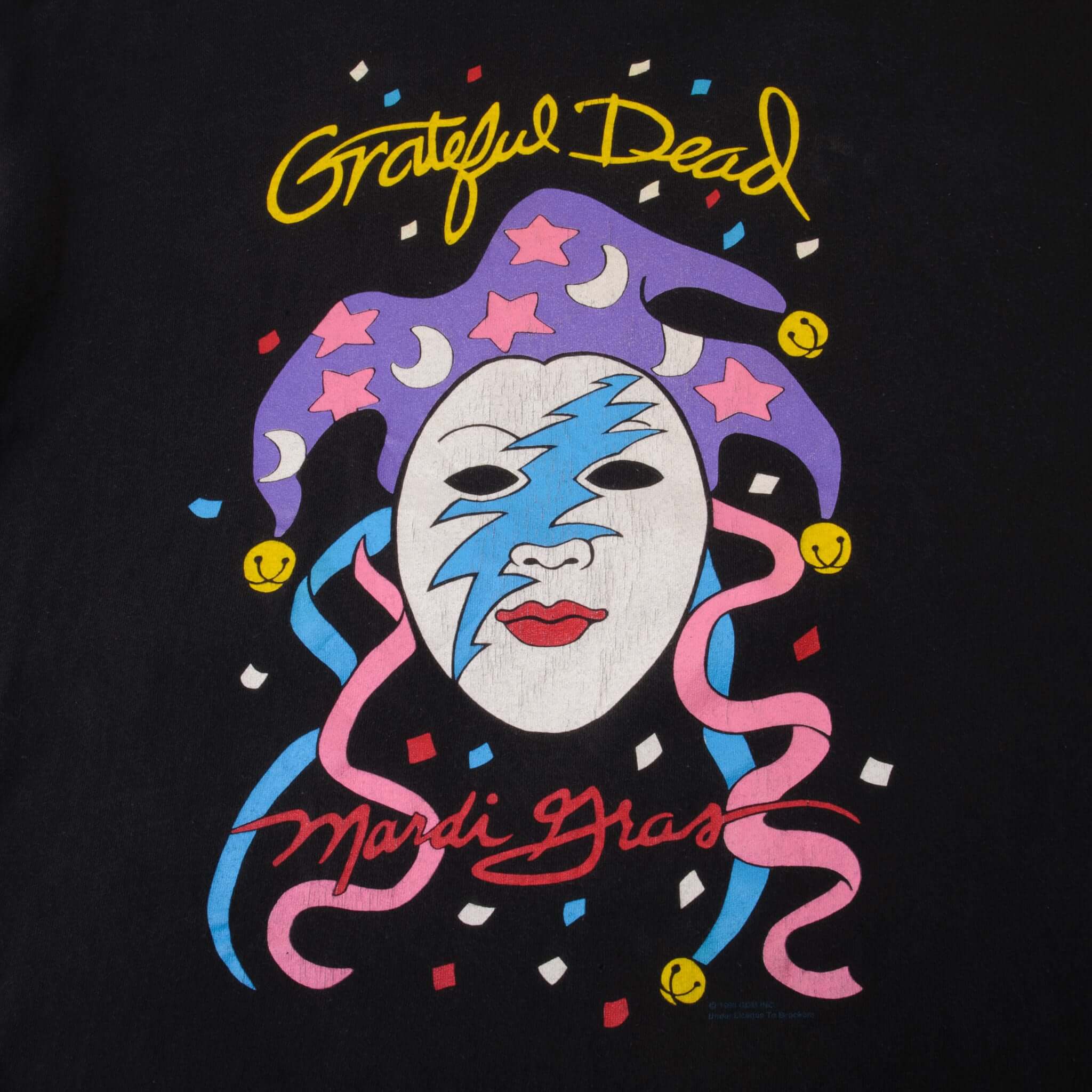 Vintage Grateful Dead Mardi Gras Tee Shirt 1990 Size Large Made In Usa With Single Stitch Sleeves