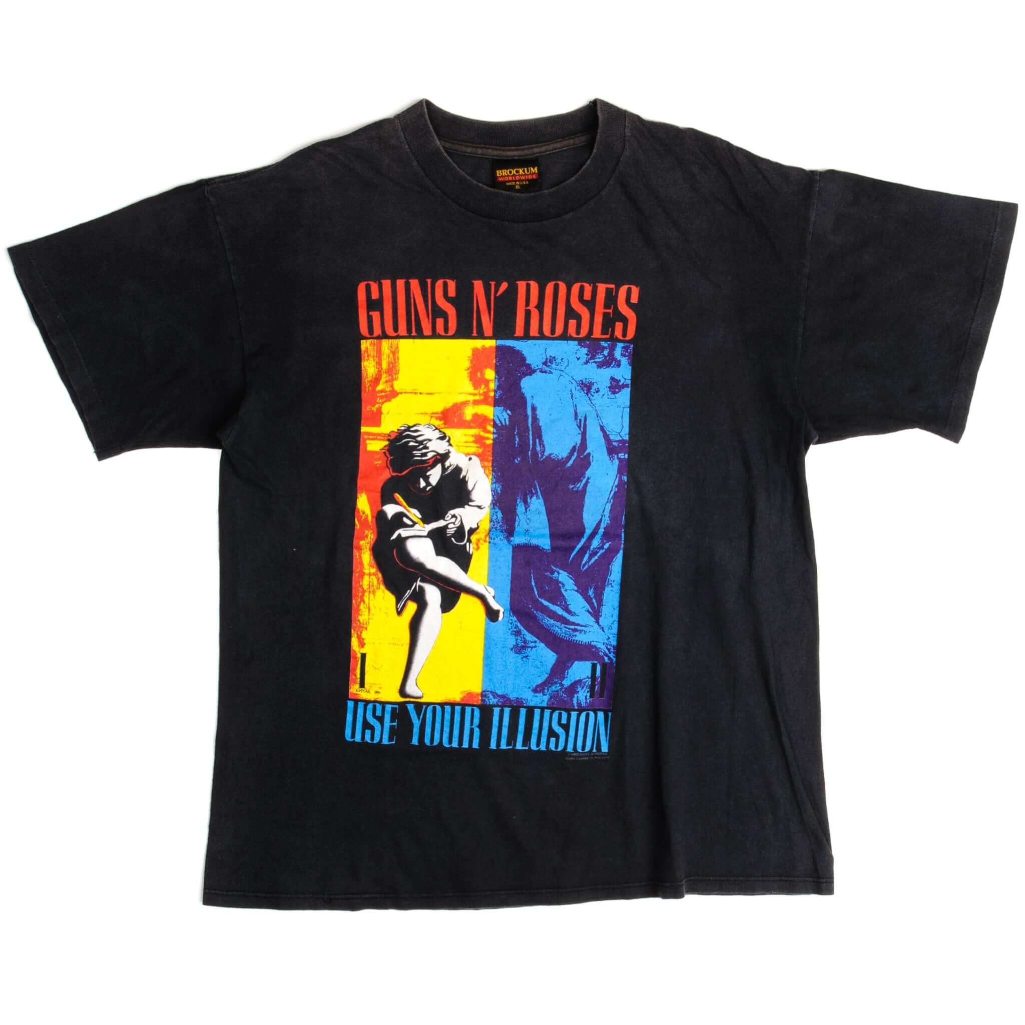 Vintage Guns N' Roses Use Your Illusion Making A F@#!Kin' Fashion Statement Tee Shirt 1992 Size Large Made In USA with single stitch sleeves.