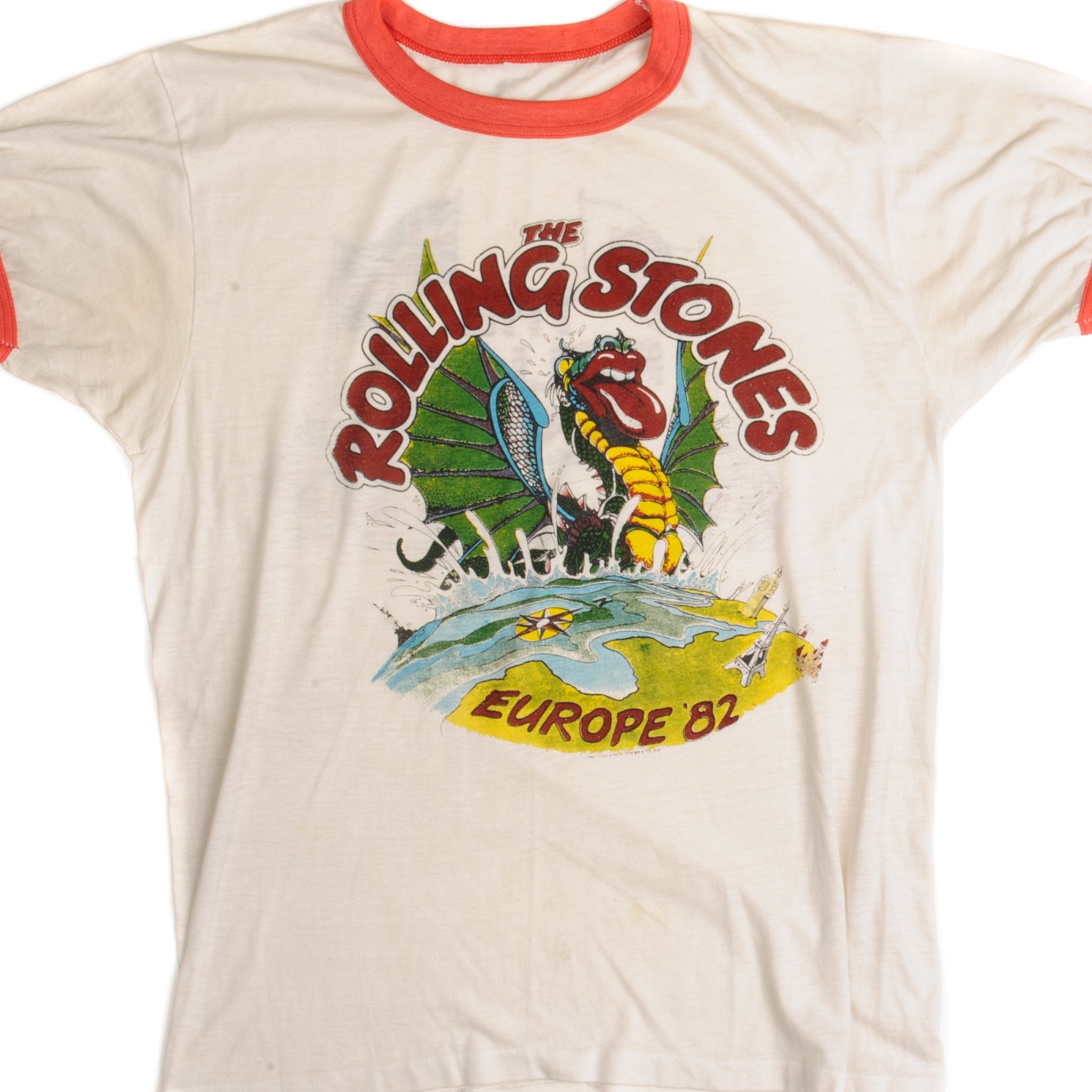 VINTAGE THE ROLLING STONES EUROPE'82 TOUR TEE SHIRT 1982 SIZE
