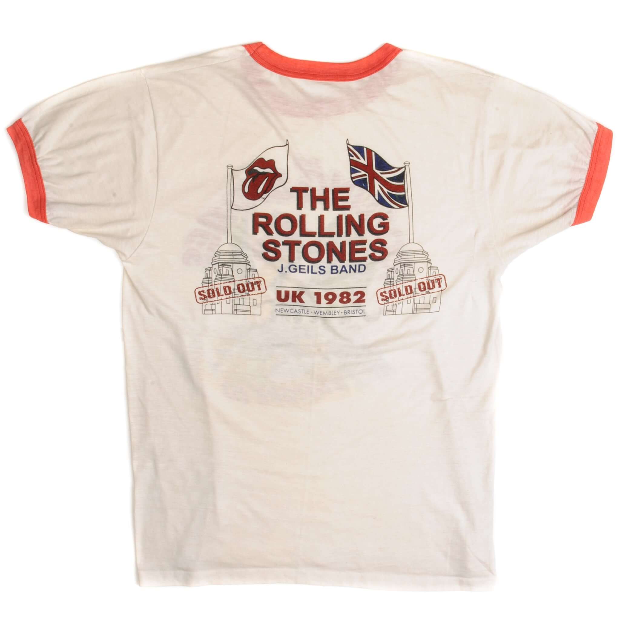 Vintage The Rolling Stones Europe'82 Uk Newcastle Wembley Bristol Tour Tee Shirt 1982 Size Medium.