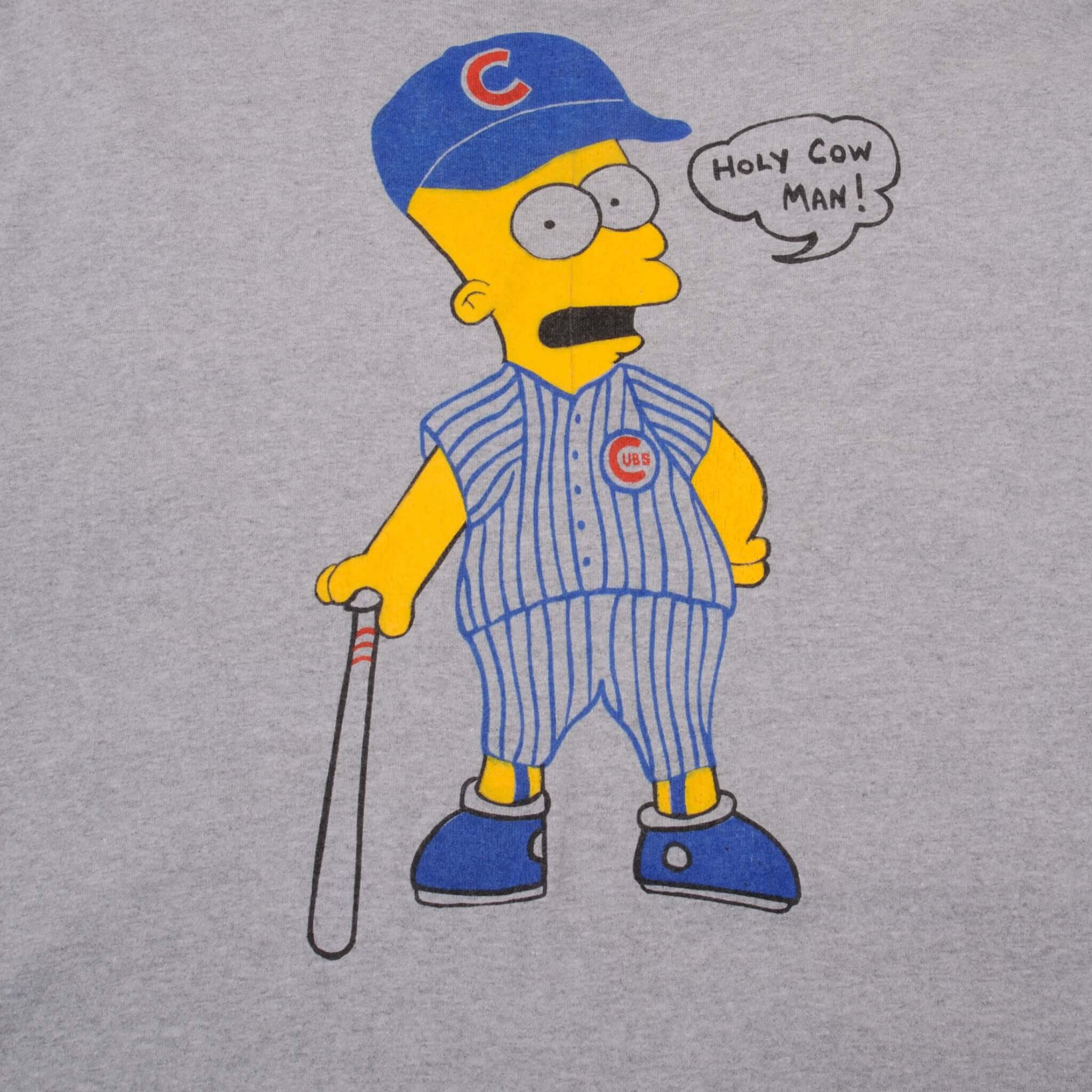 Vintage MLB Chicago Cubs Bart Simpson Tee Shirt 1990s Size Large Made In USA With Single Stitch Sleeves