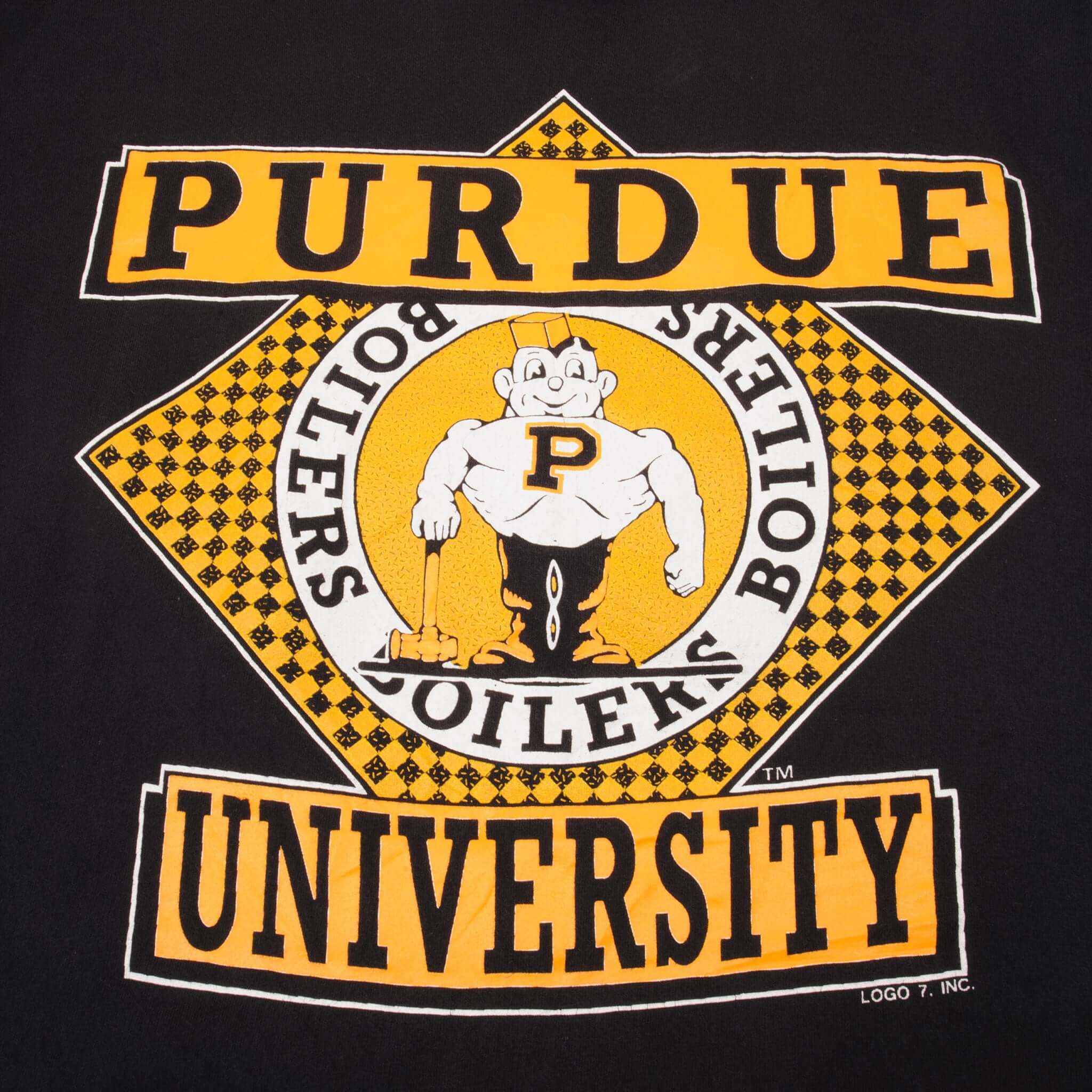 Vintage Perdue University Tee Shirt 1990S Size Large Made In USA With Single Stitch Sleeves