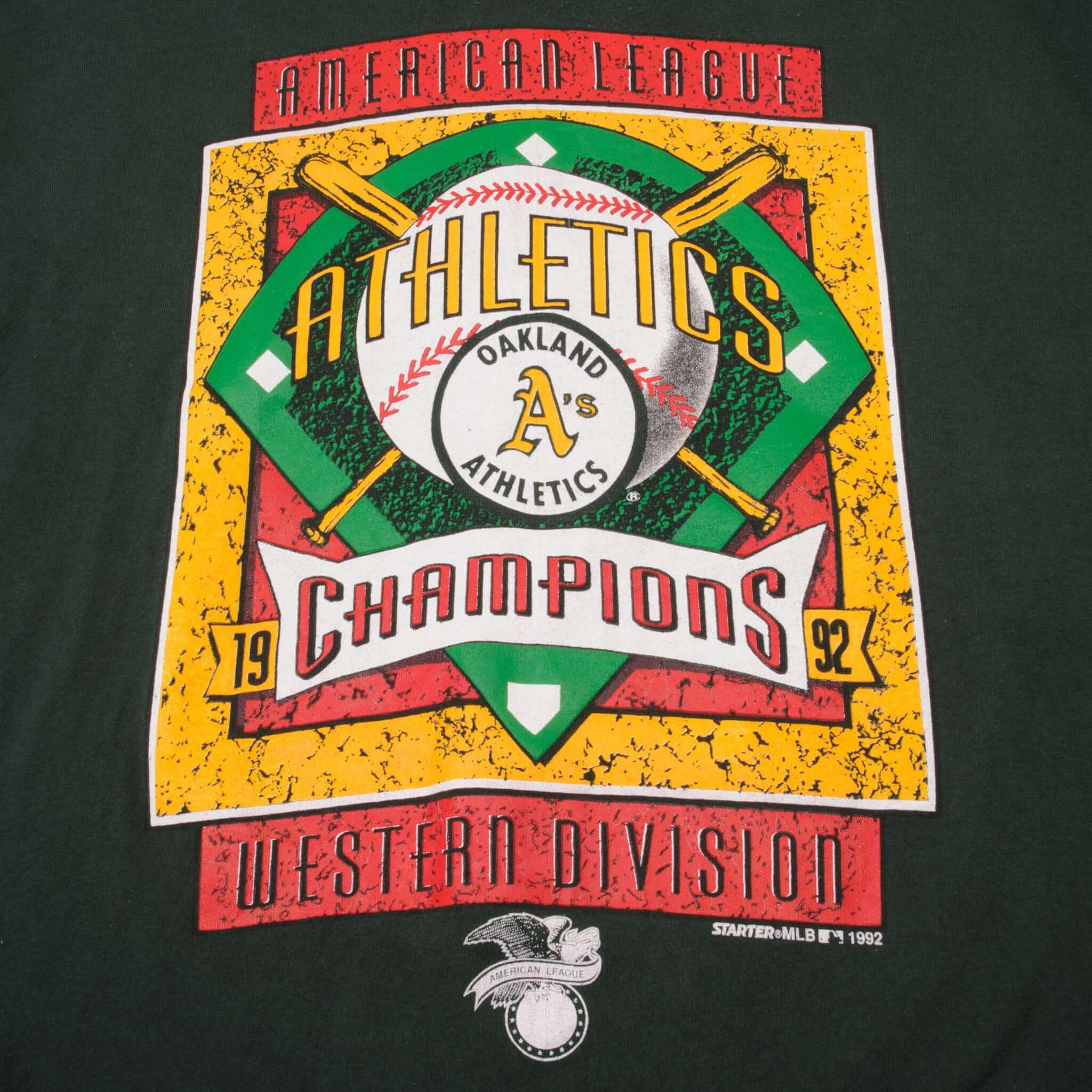 Vintage MLB Oakland Athletics Tee Shirt 1992 Size XL Made In USA With Single Stitch Sleeves