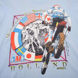 Vintage AMA Motocross Des Nations Holland 1991 Tee Shirt Size Medium With Single Stitch Sleeves