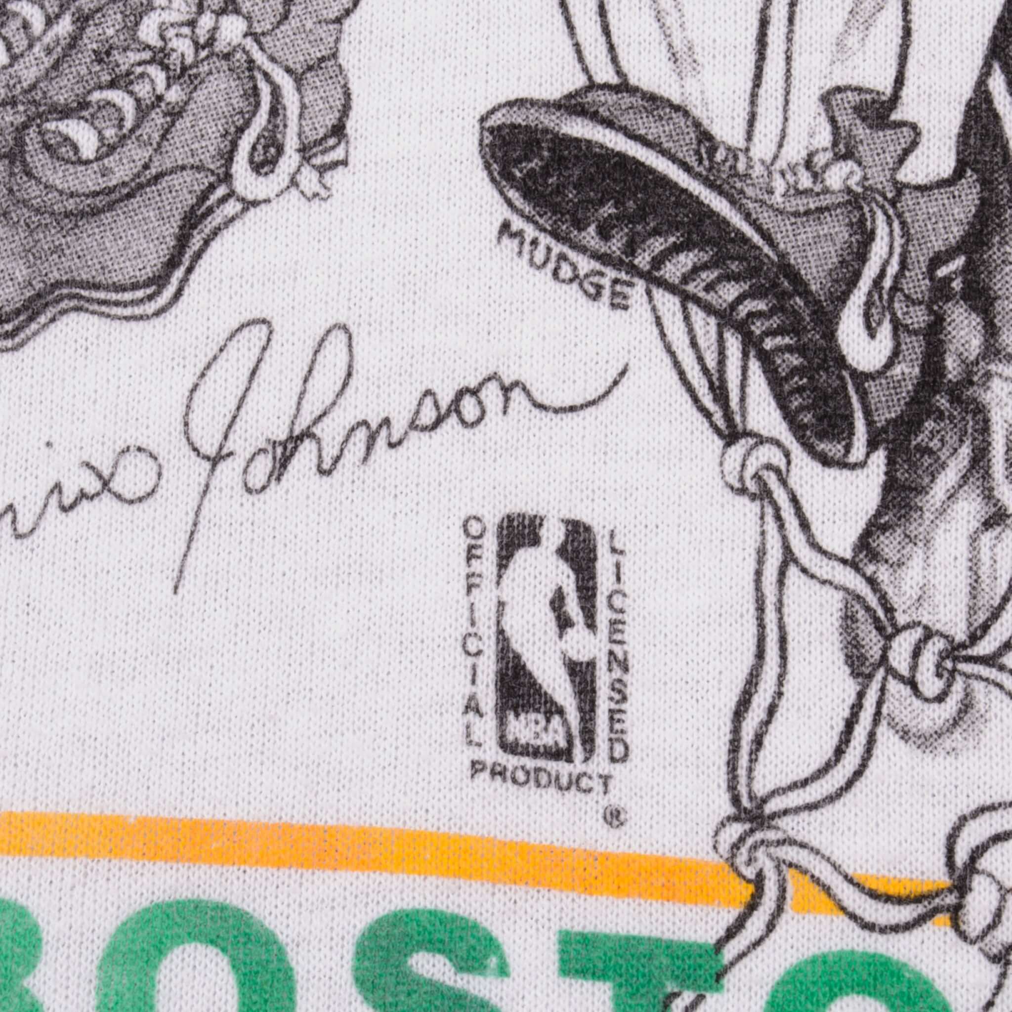 Vintage NBA Boston Celtics Design By Mudge 1980S Tee Shirt Size XL Made In USA