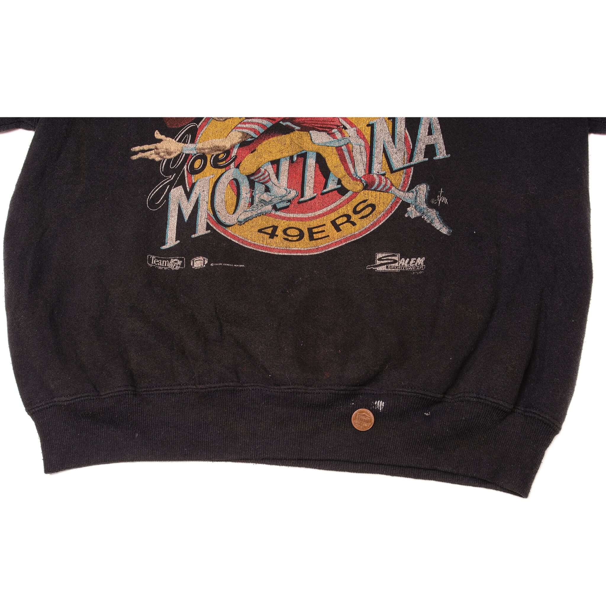 VINTAGE NFL SAN FRANCISCO 49ERS JOE MONTANA SWEATSHIRT 90s SIZE SMALL MADE IN USA
