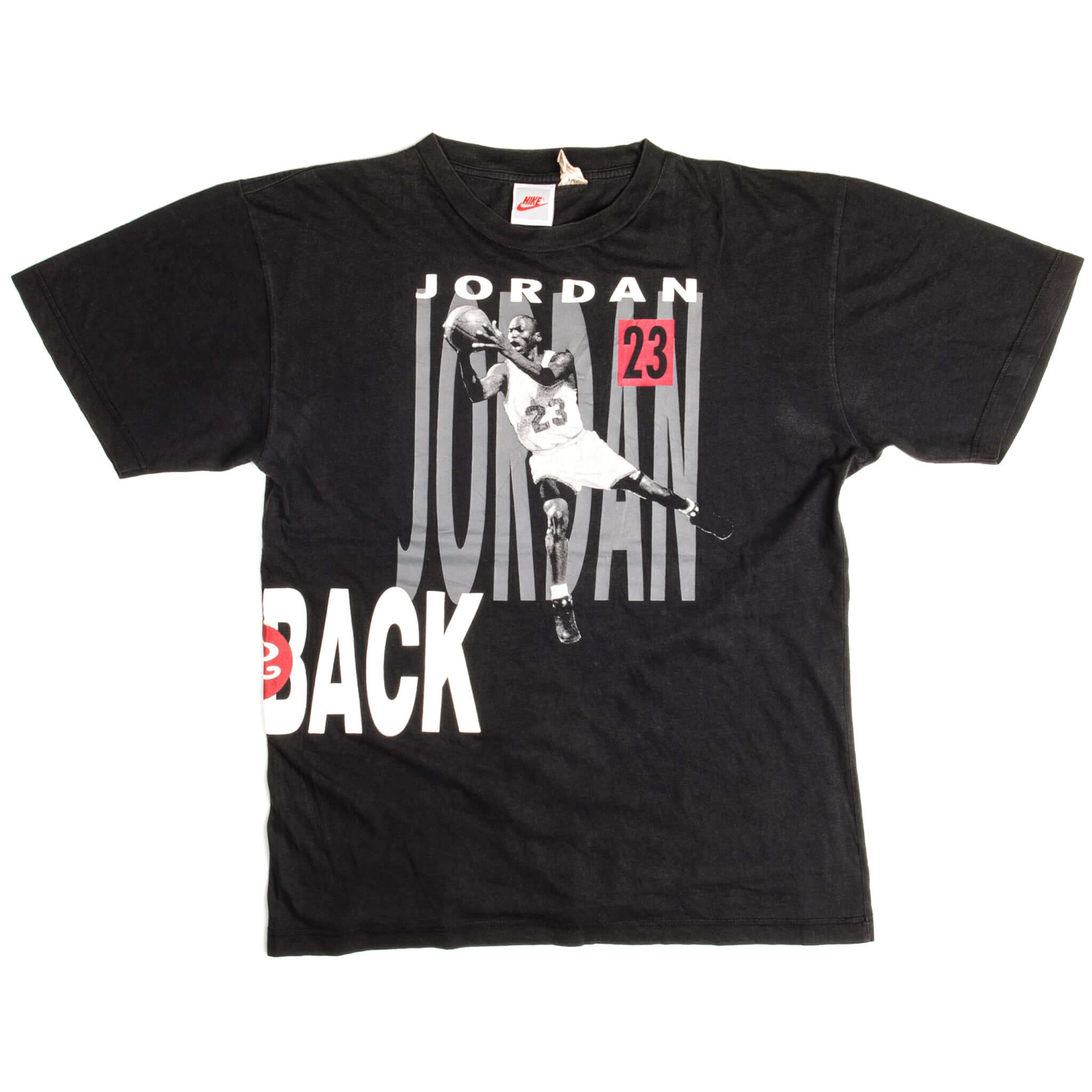 Vintage Nike NBA Michael Jordan #23 Scottie Pippen #33 Back 2 Back Tee Shirt 1990S Size Medium Made In USA.