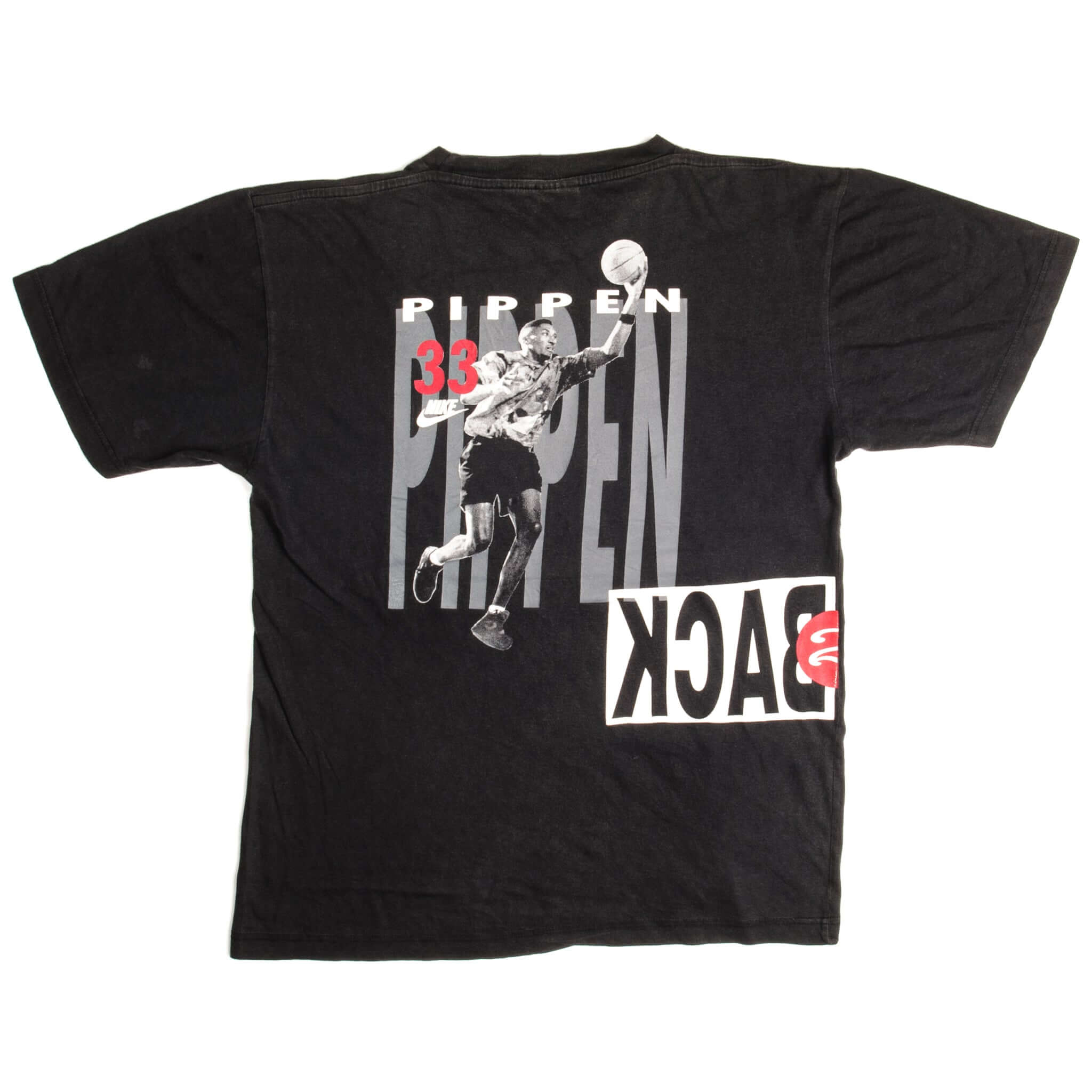 Vintage Nike NBA Michael Jordan #23 Scottie Pippen #33 Back 2 Back Tee Shirt 1990S Size Medium Made In USA.