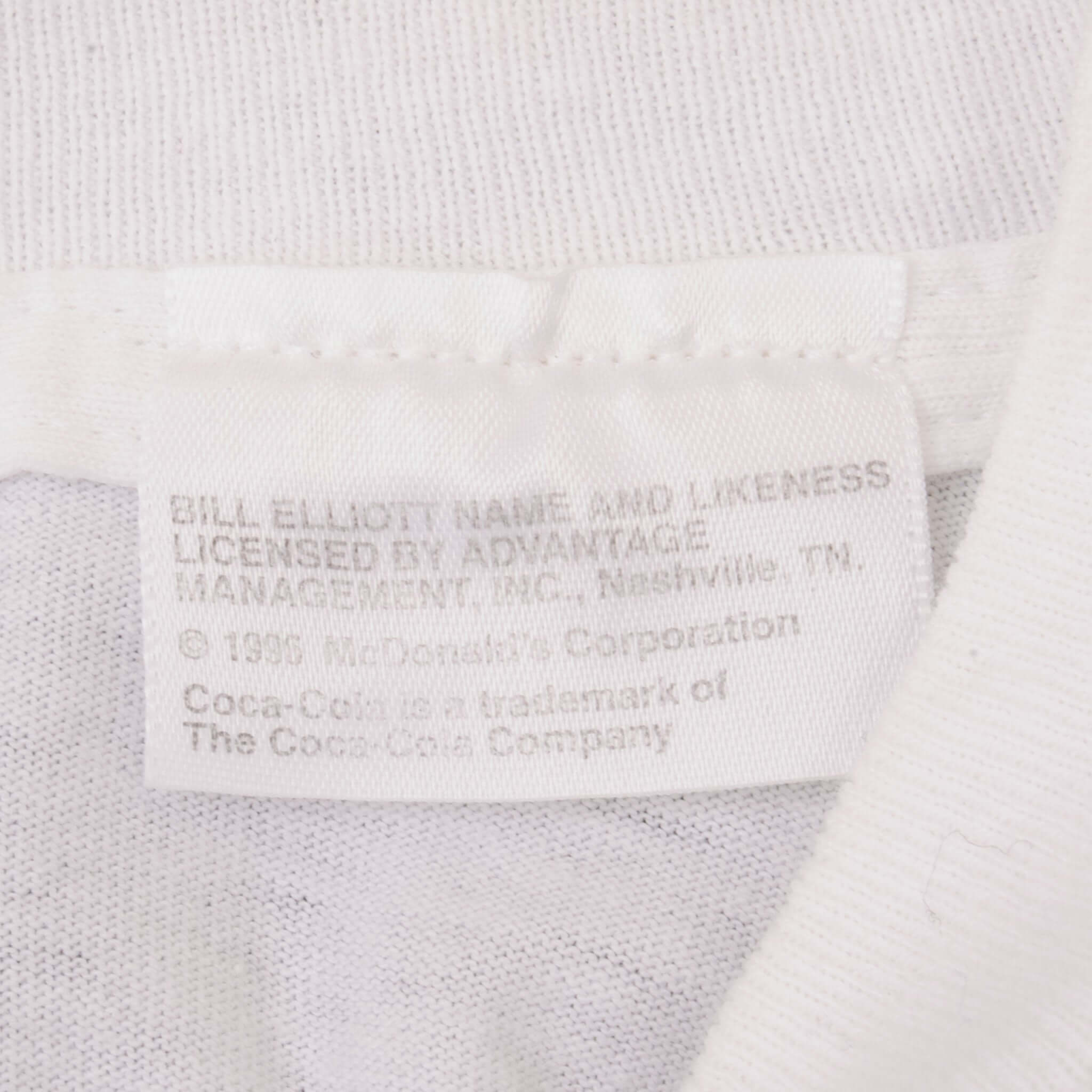 Vintage Nascar Bill Eliott McDonald's Tee Shirt 1990s Size XL