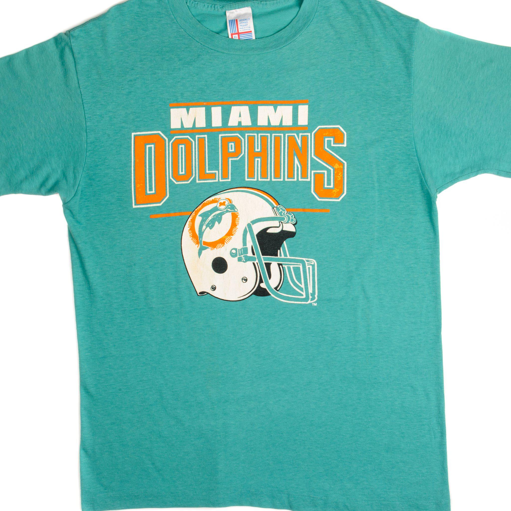 Vintage NFL Miami Dolphins Tee Shirt Size Medium Made in USA