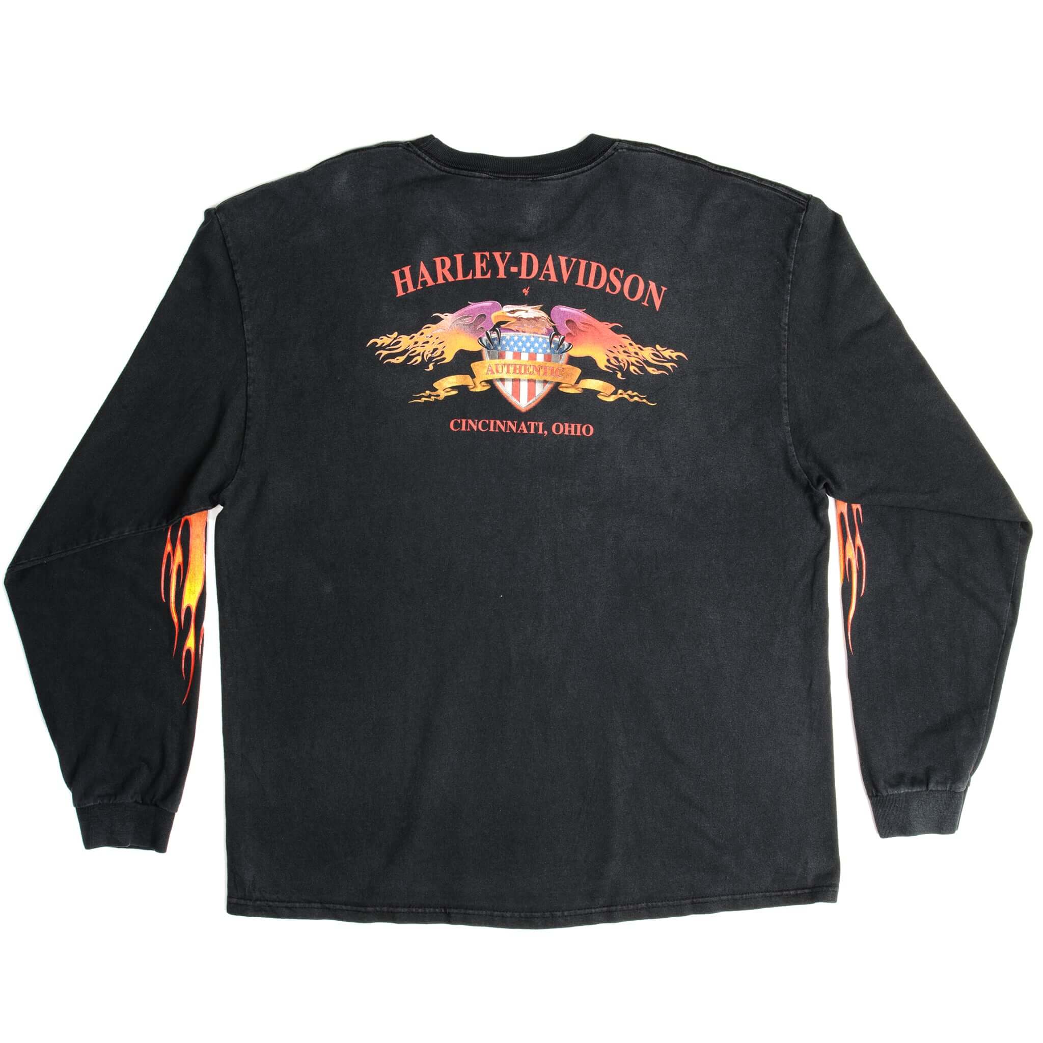 Vintage Harley Davidson Cincinnati Ohio Long Sleeves Tee Shirt Size XL.
