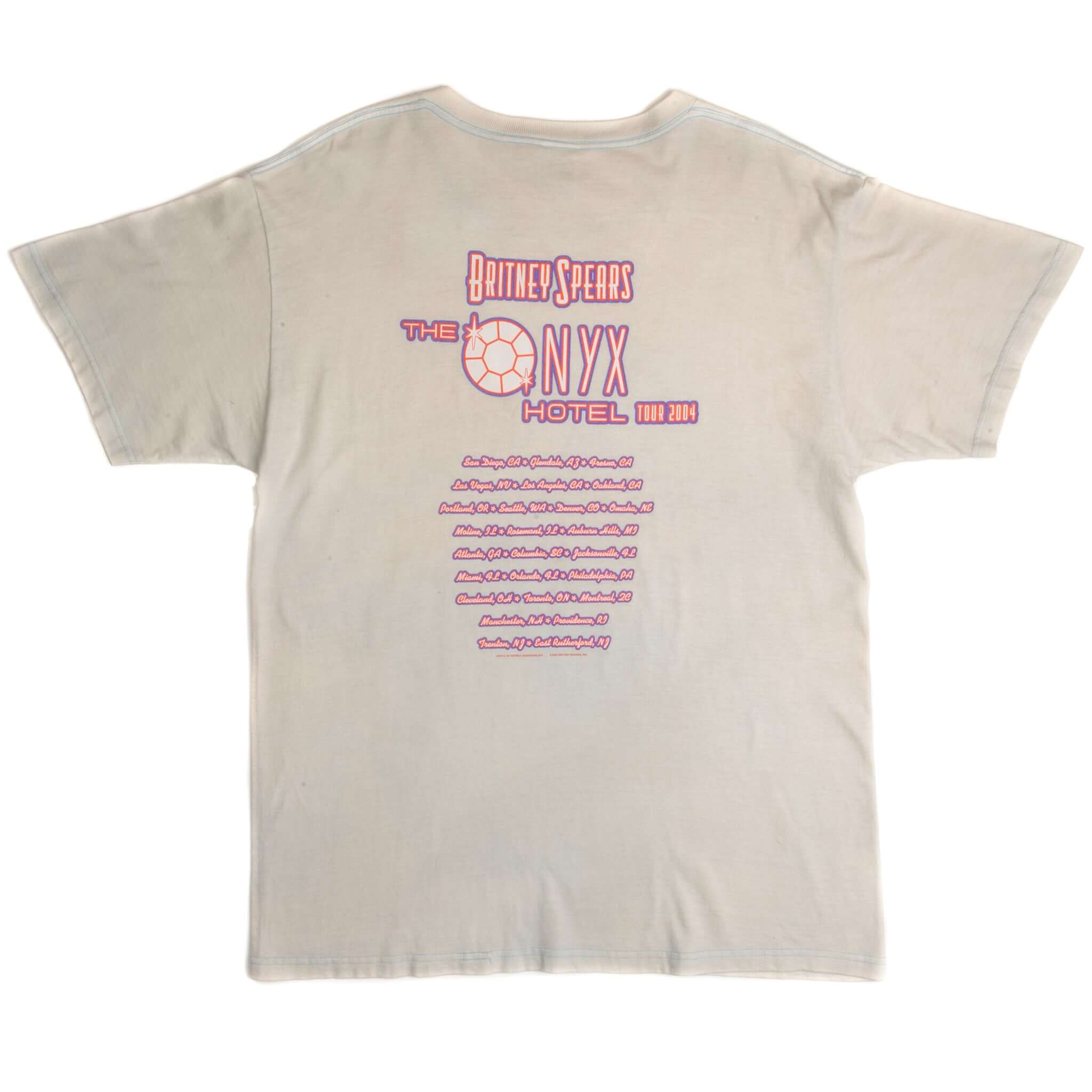 Vintage Britney Spears The Onyx Hotel Tour 2004 Tee Shirt Size Large.