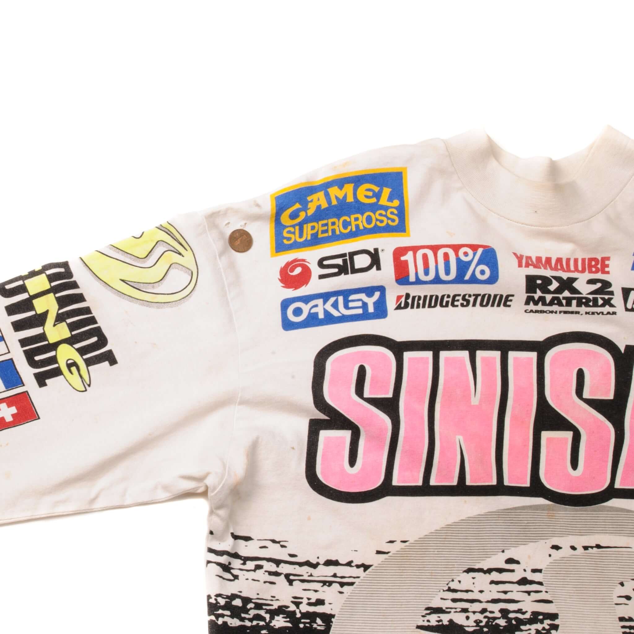 VINTAGE SINISALO MOTOCROSS MX 1980s LONG SLEEVES TEE SHIRT SIZE XL
