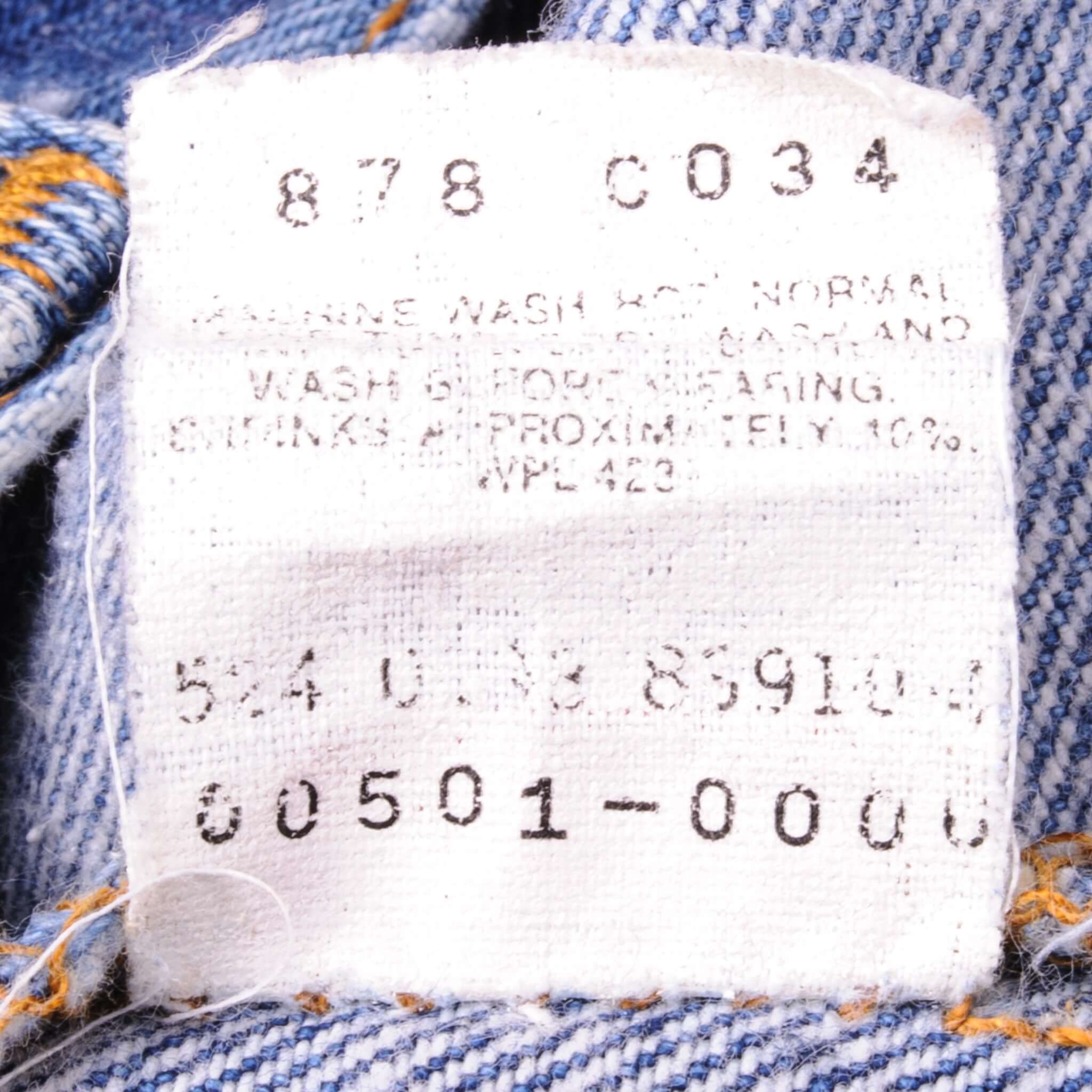 VINTAGE LEVIS 501 JEANS INDIGO 1988-1993 SIZE W34 L27 MADE IN USA