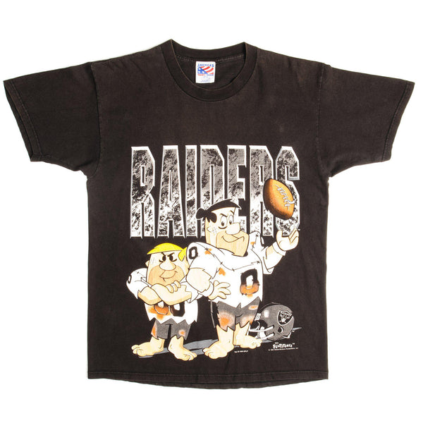 Vintage NFL The Flintstones Los Angeles Raiders America's Sport Team Tee Shirt 1994 Size Medium Made In USA.