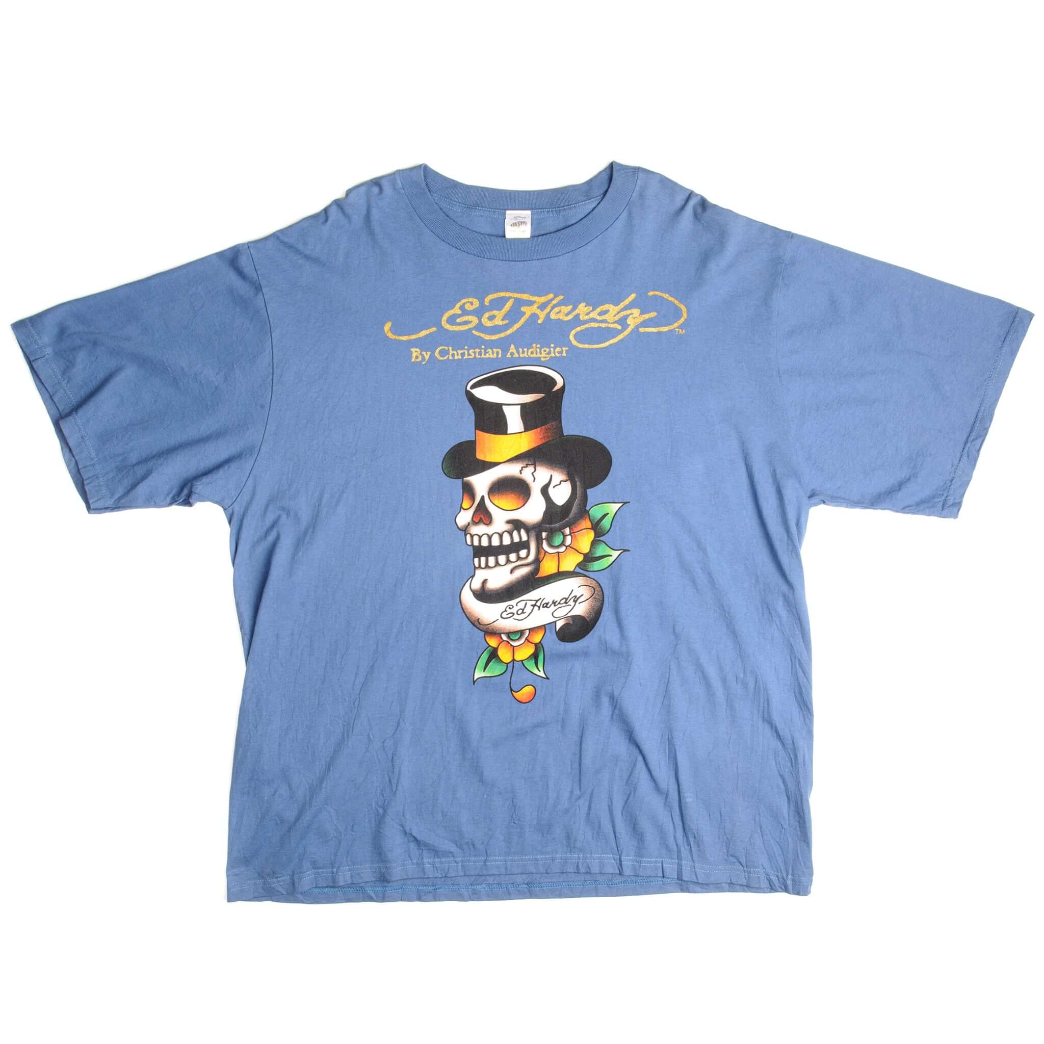 Vintage Ed Hardy By Christian Audigier Tee Shirt 2000s Size XXL Made In USA.