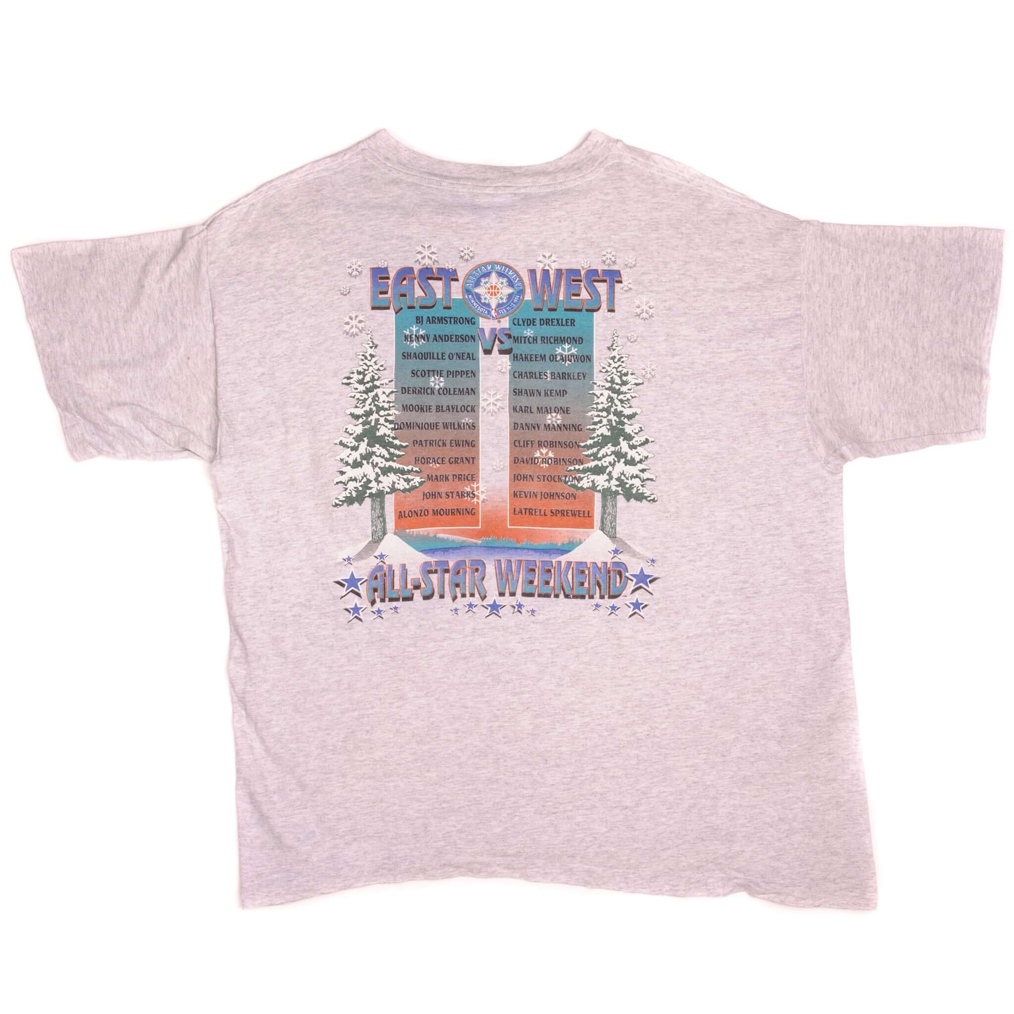 Vintage NBA All Star Weekend Minnesota Feb 11-13 1994 Salem Sportswear Tee Shirt Size XLarge Made In USA With Single Stitch Sleeves.