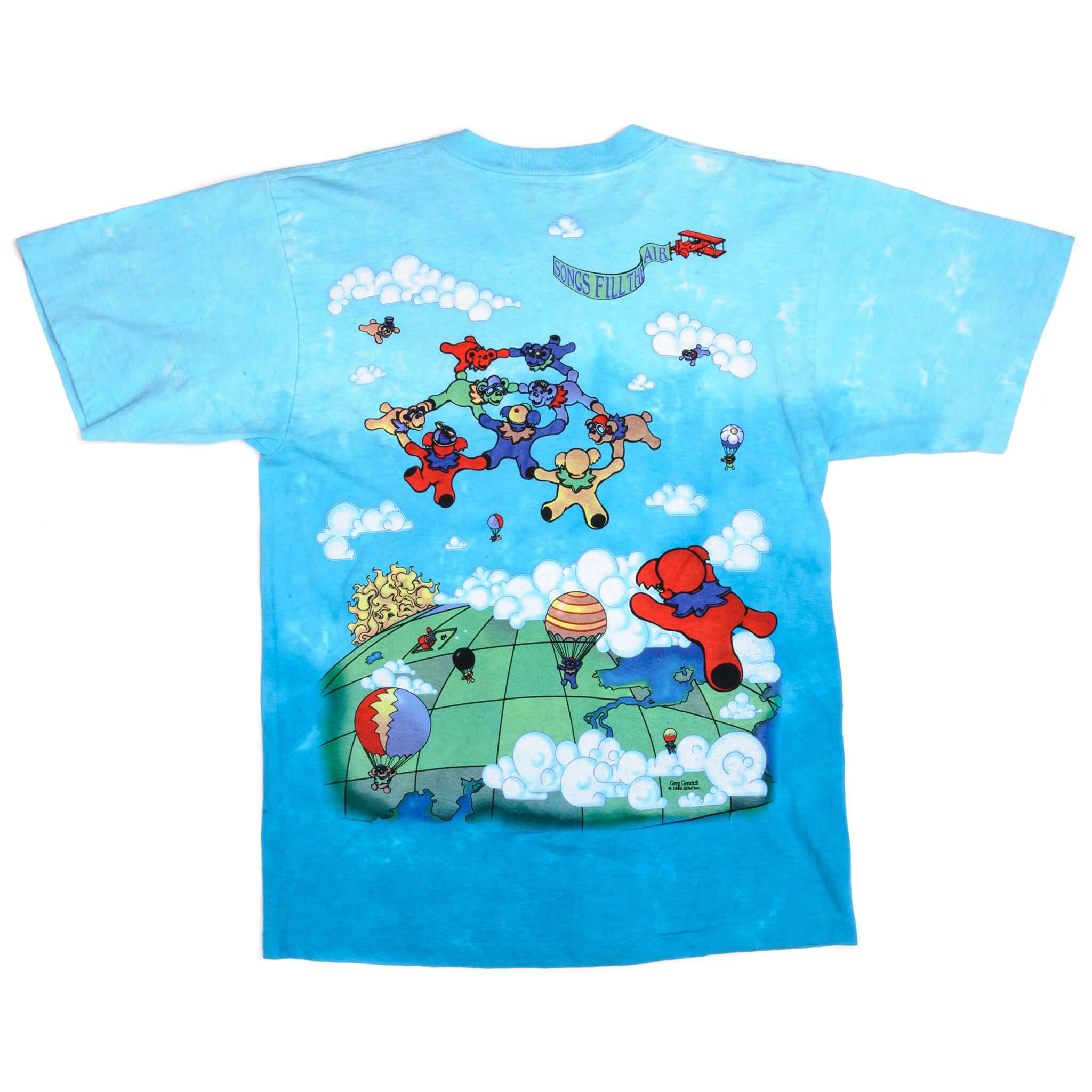 Vintage Tie-Dye The Grateful Dead Liquid Blue Tee Shirt 2000 Size Medium Made In USA With Single Stitch Sleeves.