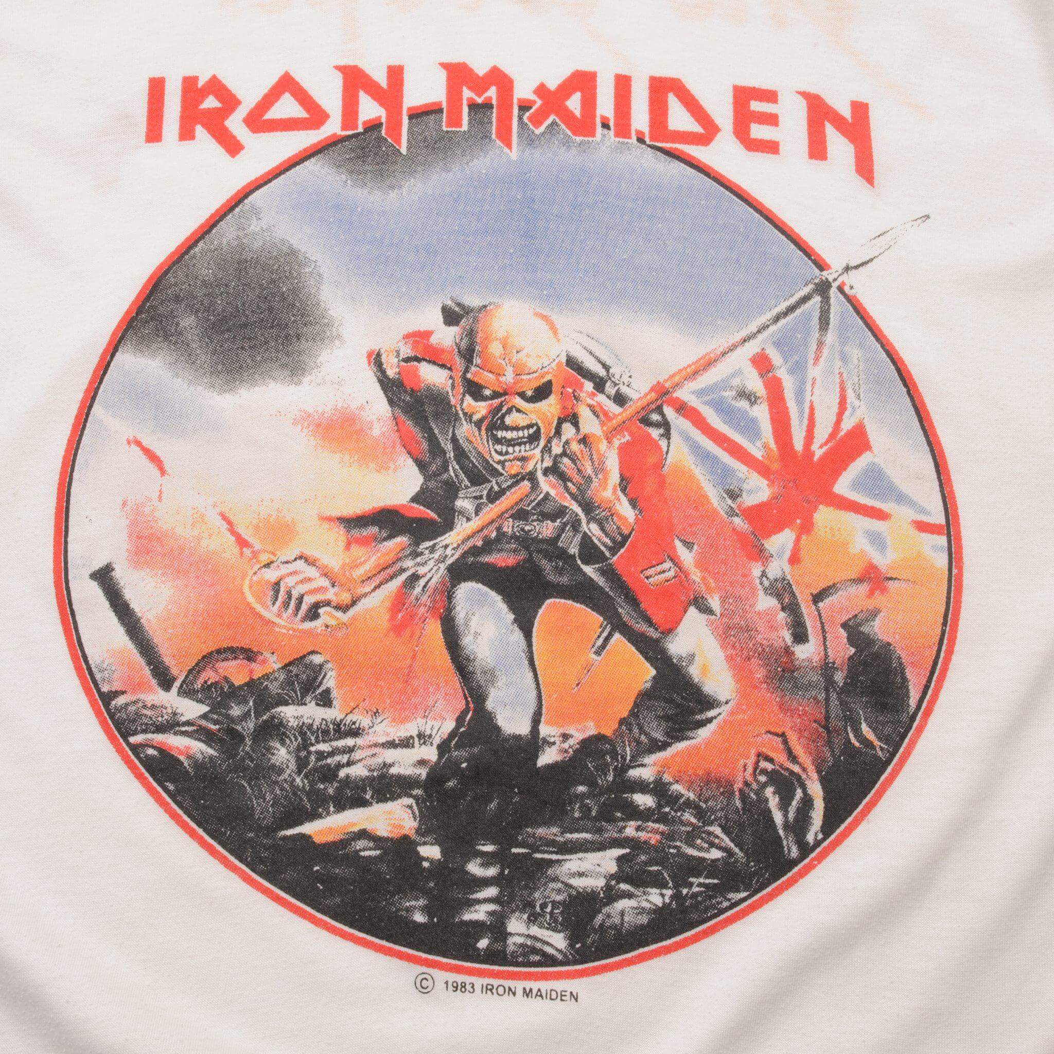 VINTAGE IRON MAIDEN TEE SHIRT THE TROOPER 1983 SIZE MEDIUM