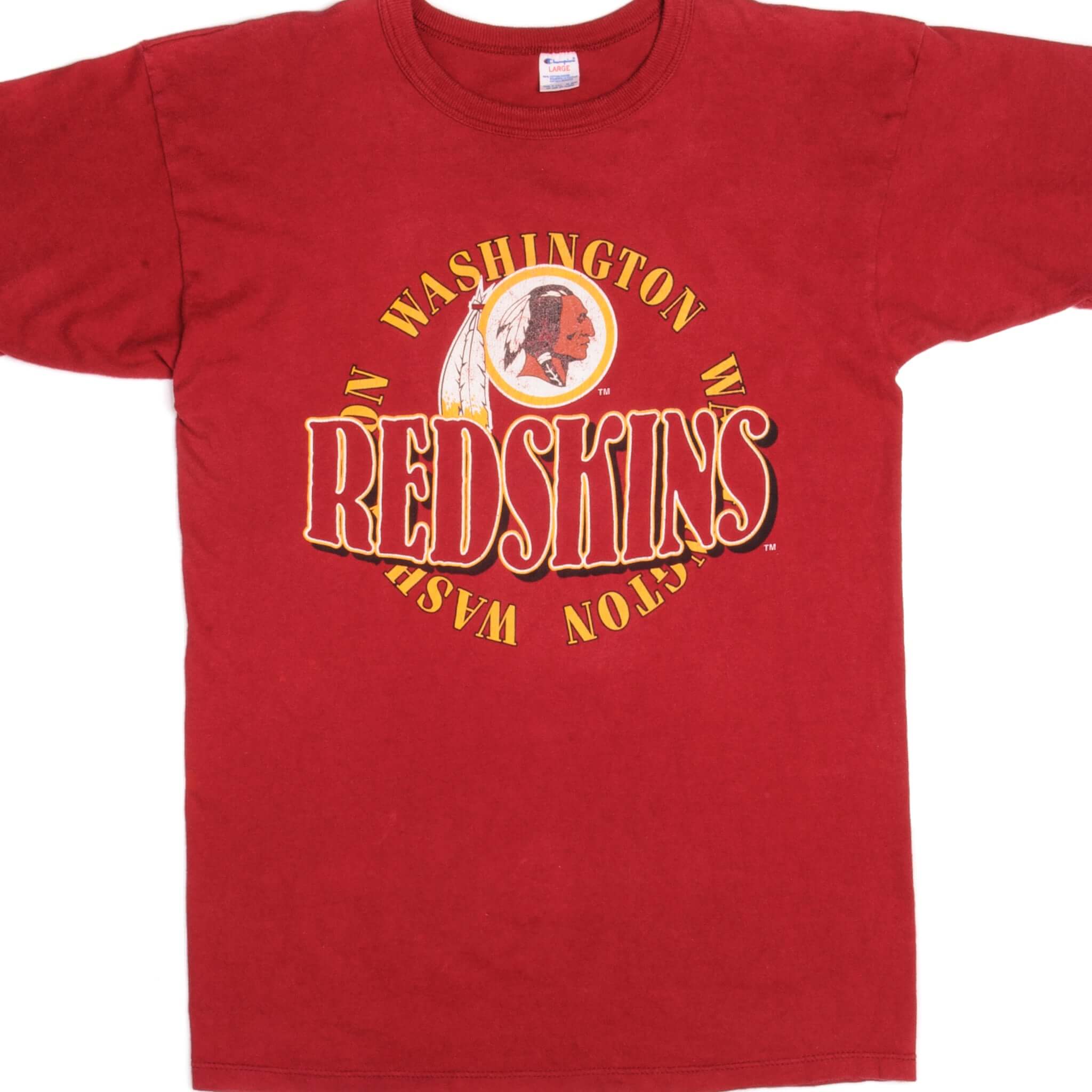 Vintage Champion Washington Redskins Tee Shirt Early 1980s-1990 Size Medium Made In USA With Single Stitch Sleeves.