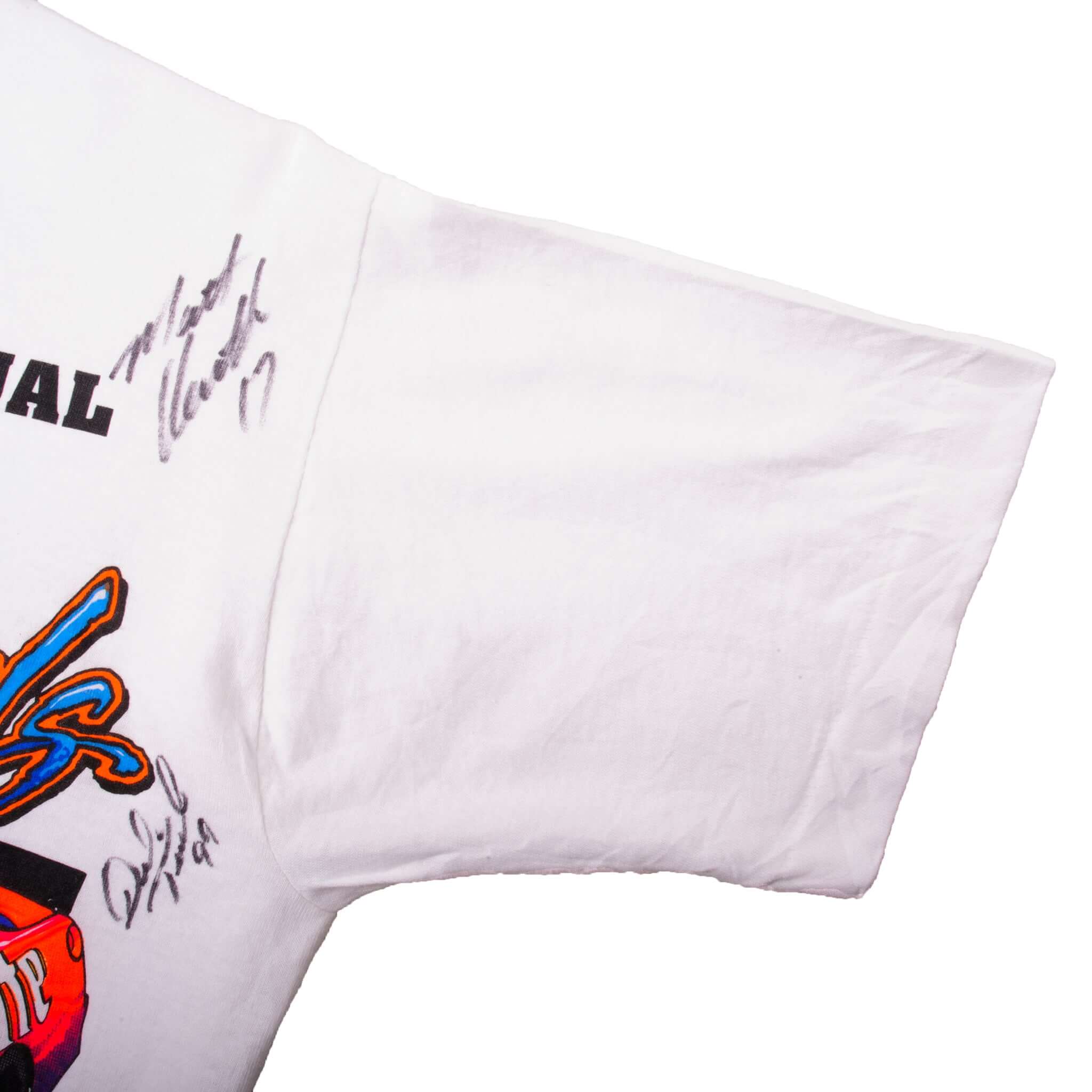 Autographed Vintage Nascar 18th Annual Nationals 1996 Tee Shirt Size M With Single Stitch Sleeves. Made In USA