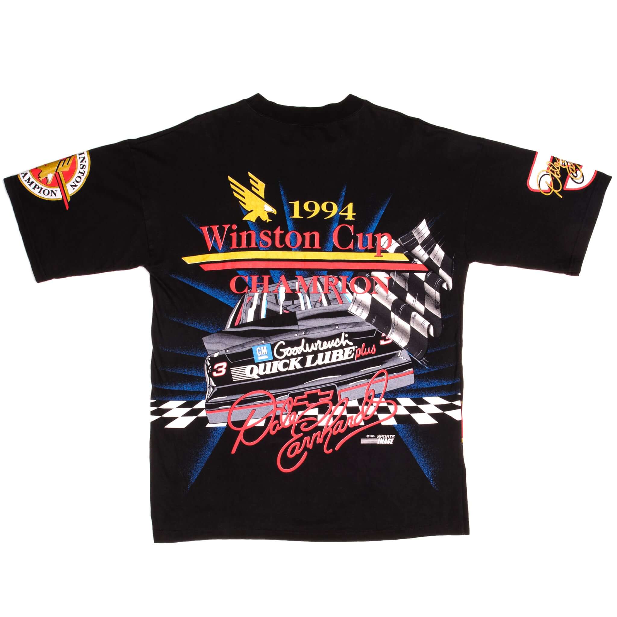 Vintage Nascar Dale Earnhardt 7 Time Winston Cup Champion Tee Shirt 1995 Size XLarge Made In USA.
