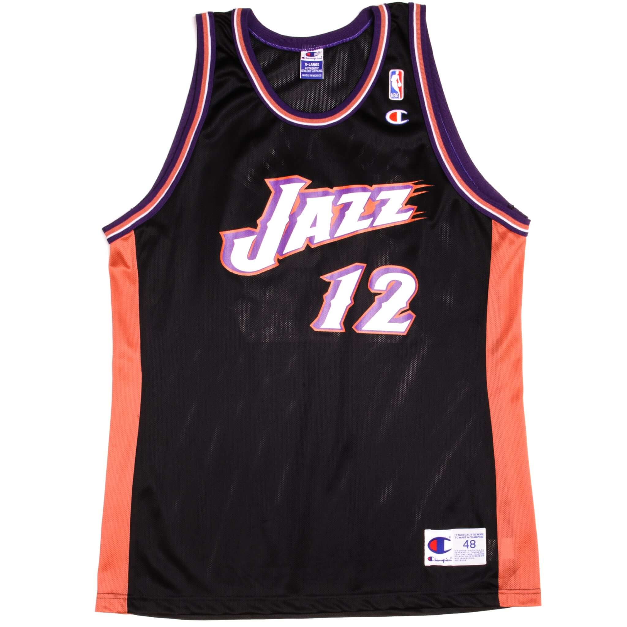 Utah Jazz John Stockton 12 Jersey Champion size 48 90's Official NBA