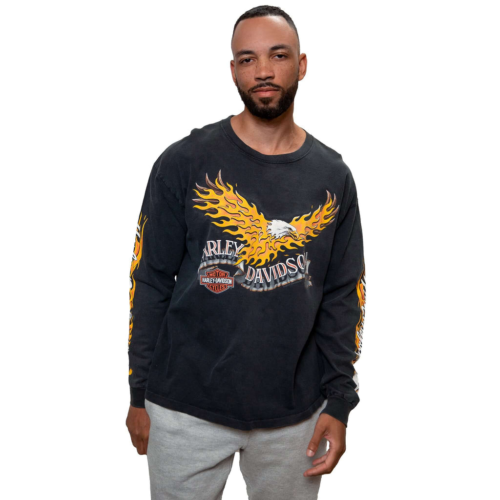 VINTAGE HARLEY DAVIDSON LONG SLEEVES TEE SHIRT 1991 SIZE 2XL MADE IN USA