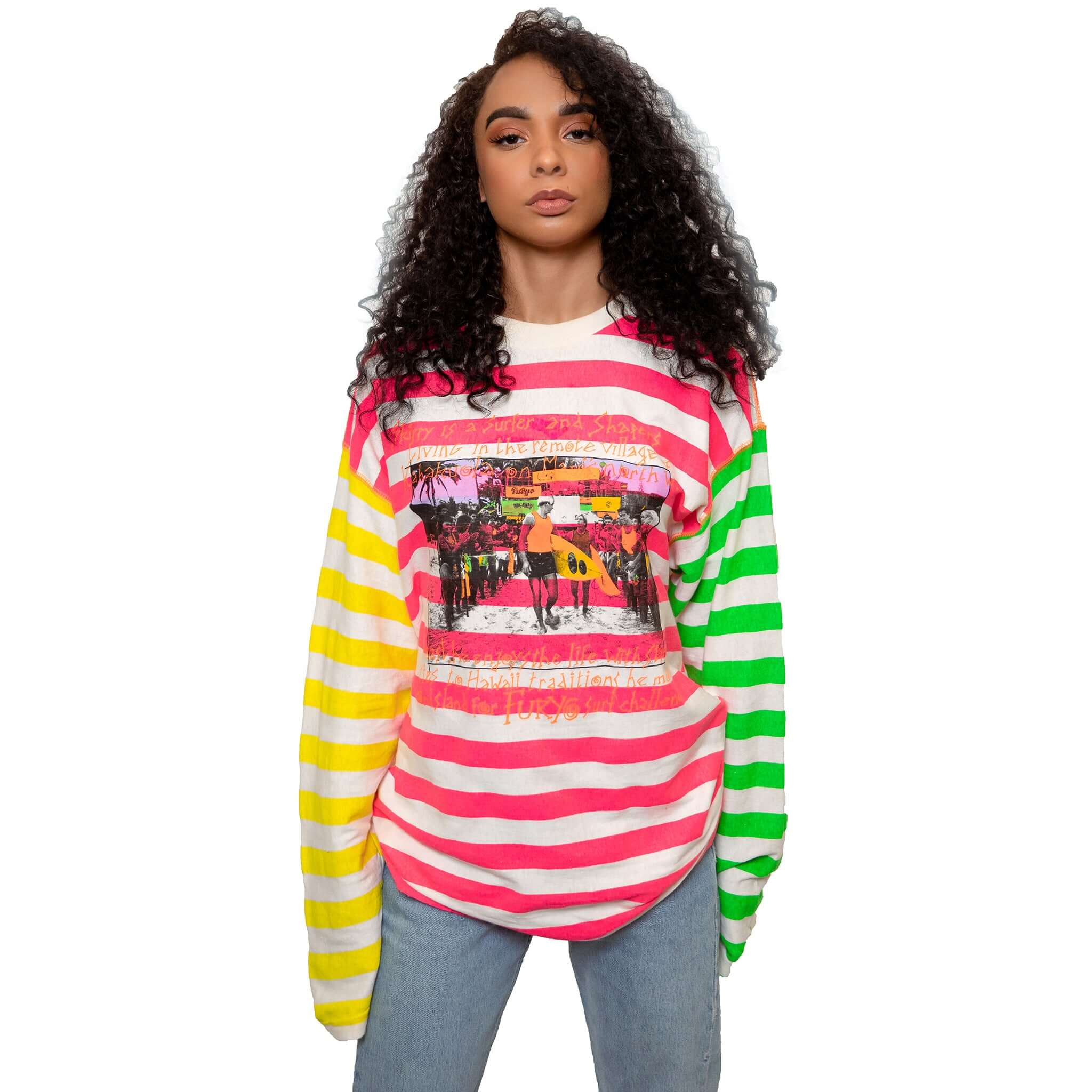 VINTAGE FURYO SURF LONG SLEEVES TEE SHIRT SIZE LARGE 1980s