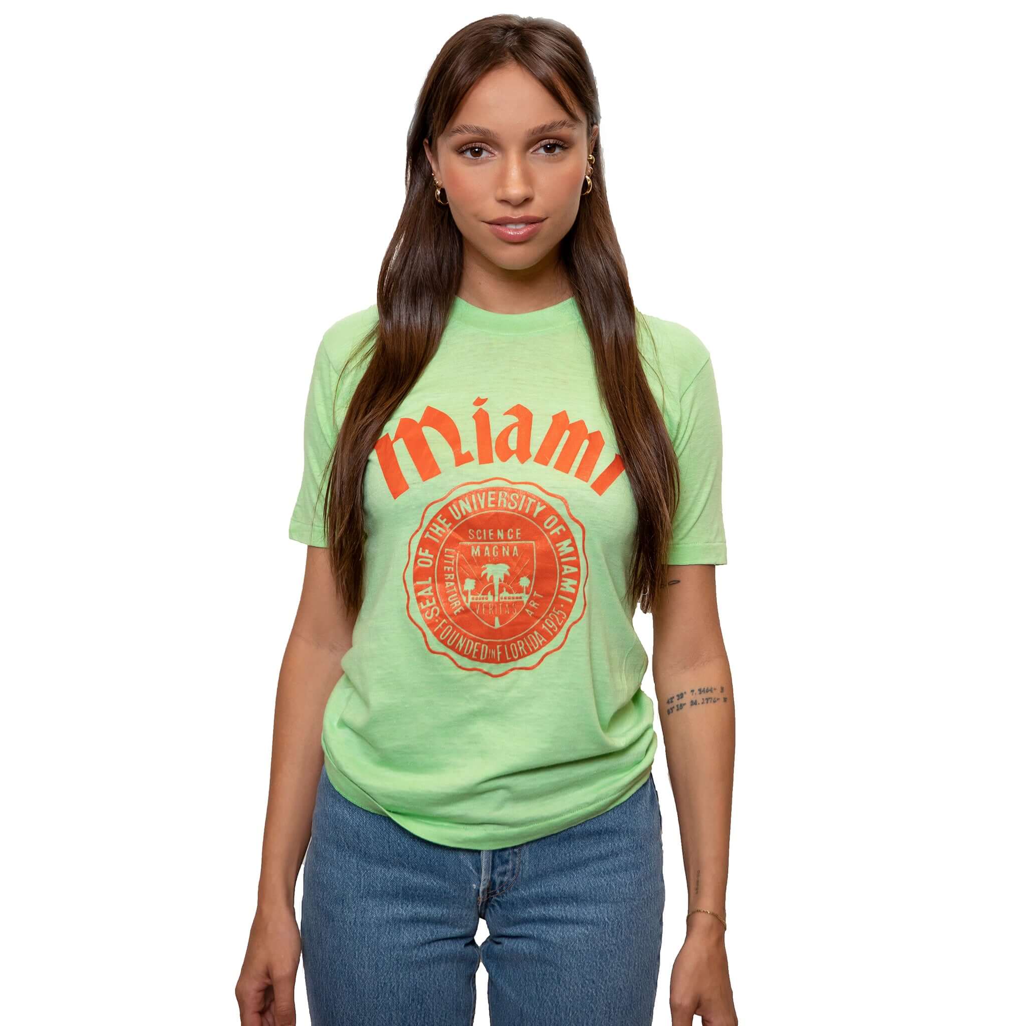 VINTAGE UNIVERSITY OF MIAMI TEE SHIRT SIZE SMALL MADE IN USA 1980s