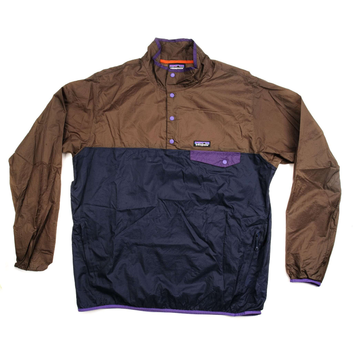 Front of Patagonia Houdini Snap-T pullover with snap collar and chest pocket