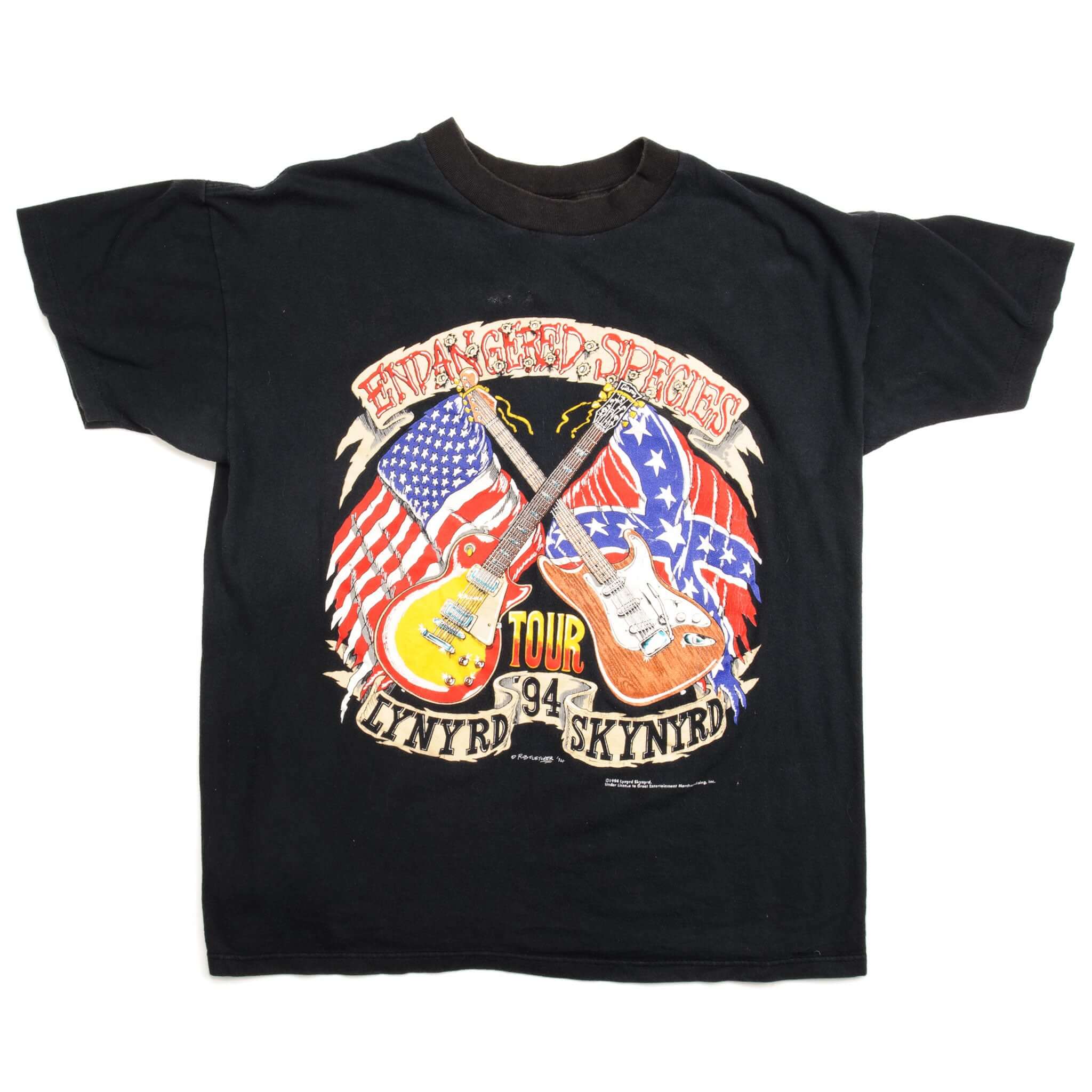 VINTAGE LYNYRD SKYNYRD TEE SHIRT ENDANGERED SPECIES TOUR 1994 SIZE LARGE MADE IN USA