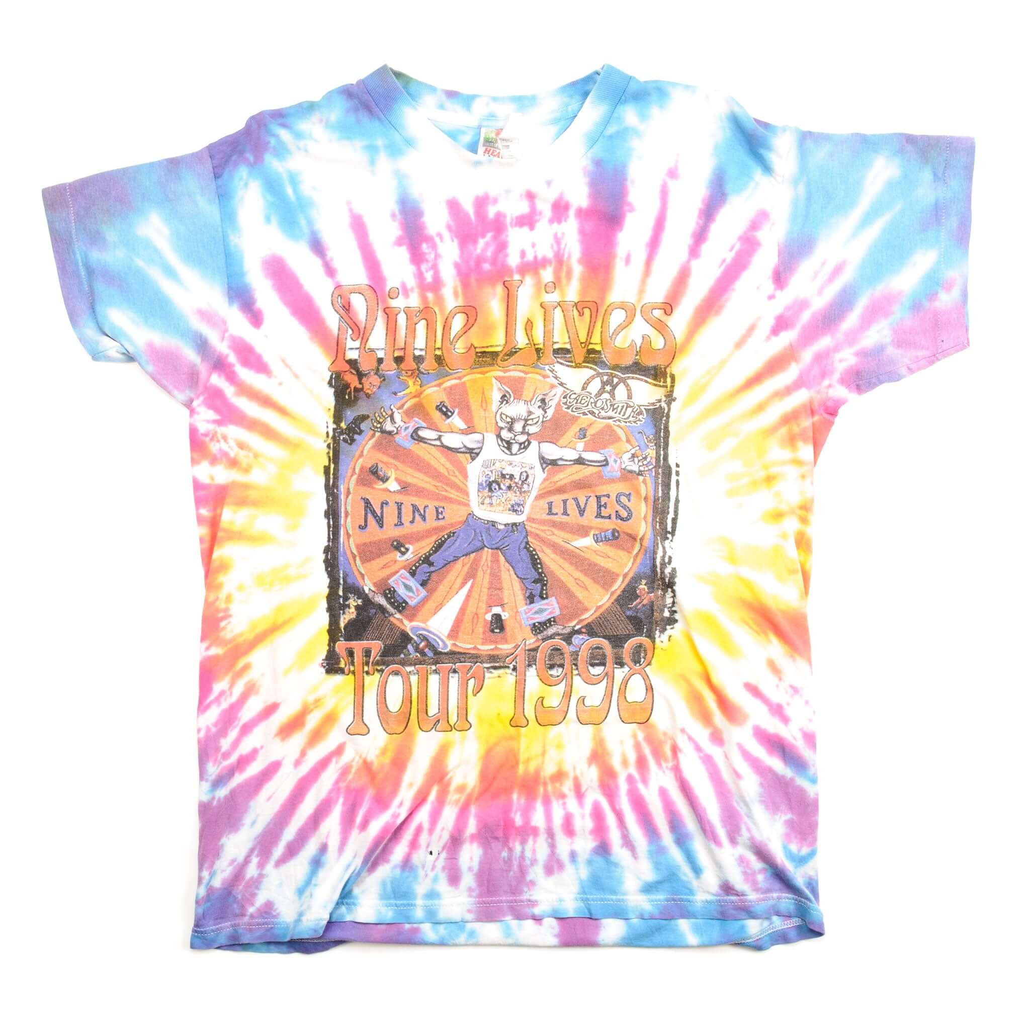 Vintage Aerosmith Nine Lives Tour Tee Shirt 1998 Size Large Made In USA.