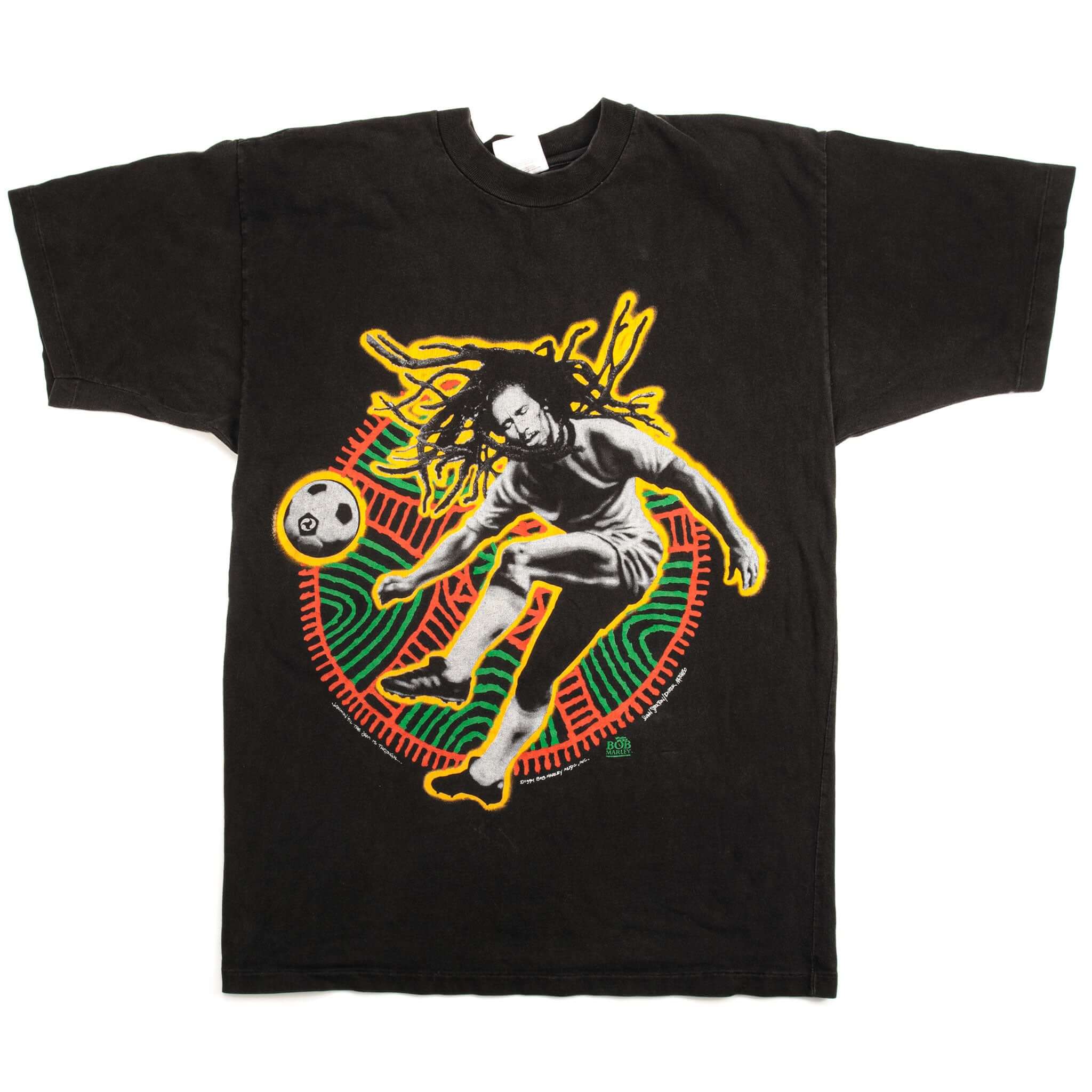 Vintage Bob Marley Soccer Tee Shirt 1994 Size Large.
Single stitch
Jammin til the Jam is through...
Jam Children must unite for life is worth much more than gold.