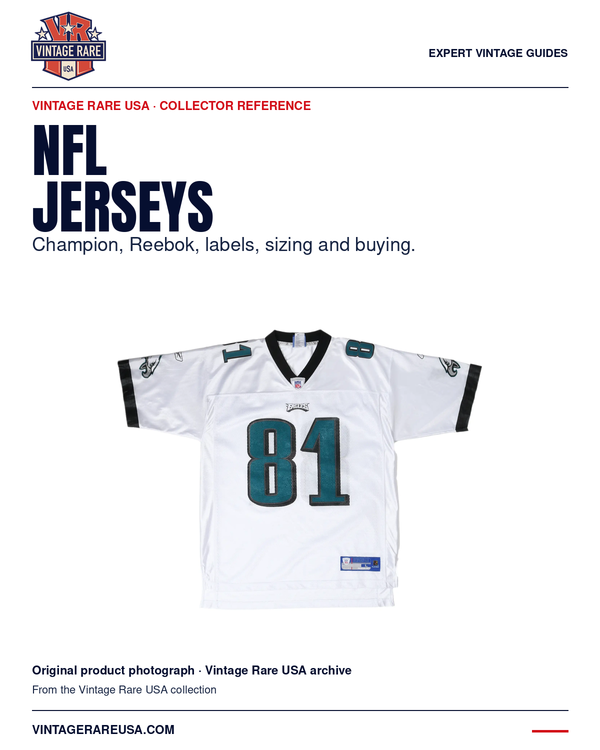 Vintage NFL Jerseys: Champion, Reebok, Labels, Sizing & Buying — original product photograph from Vintage Rare USA.